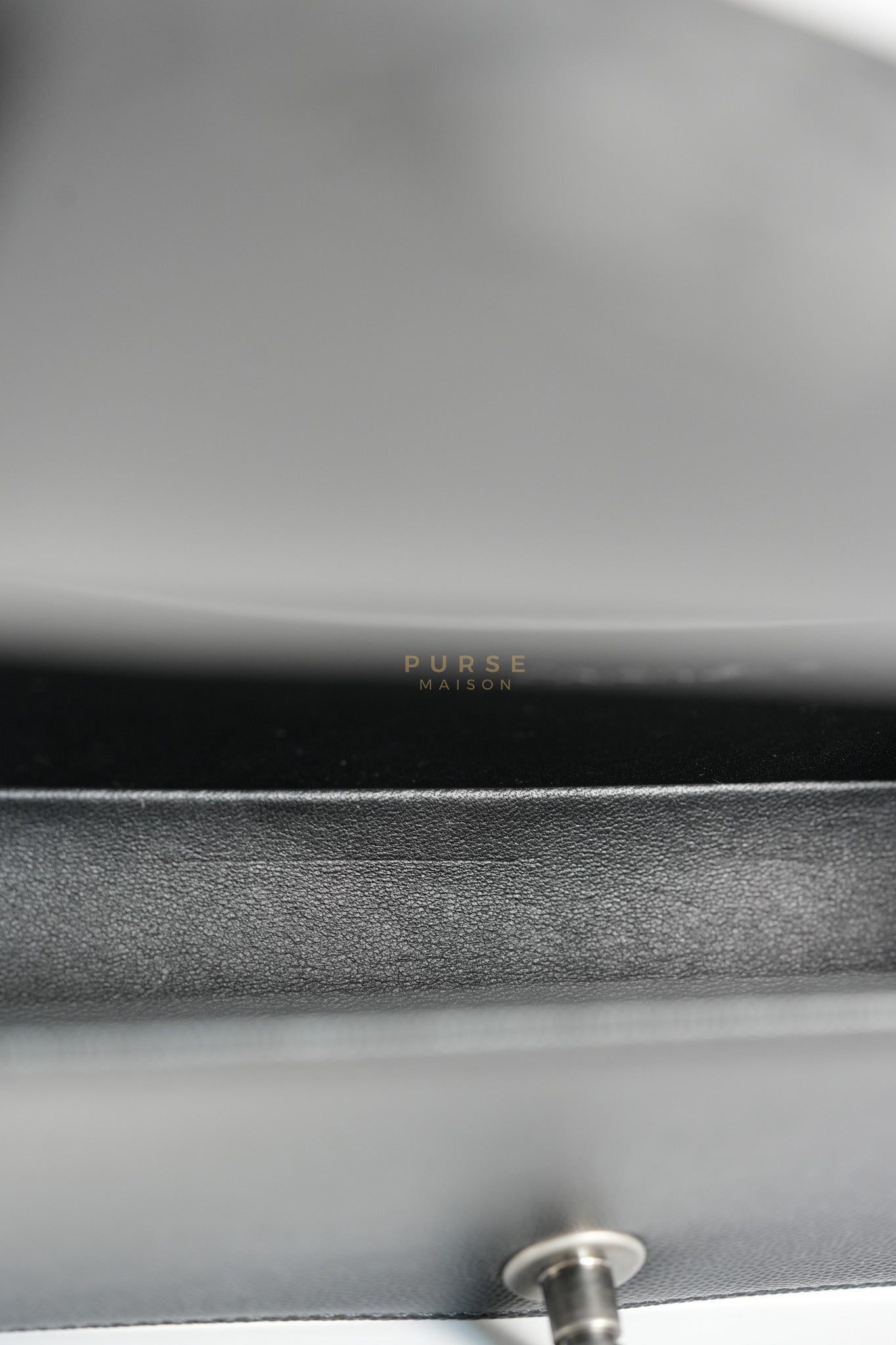 Boy Old Medium in Black Caviar Leather Ruthenium Hardware (Microchip) | Purse Maison Luxury Bags Shop