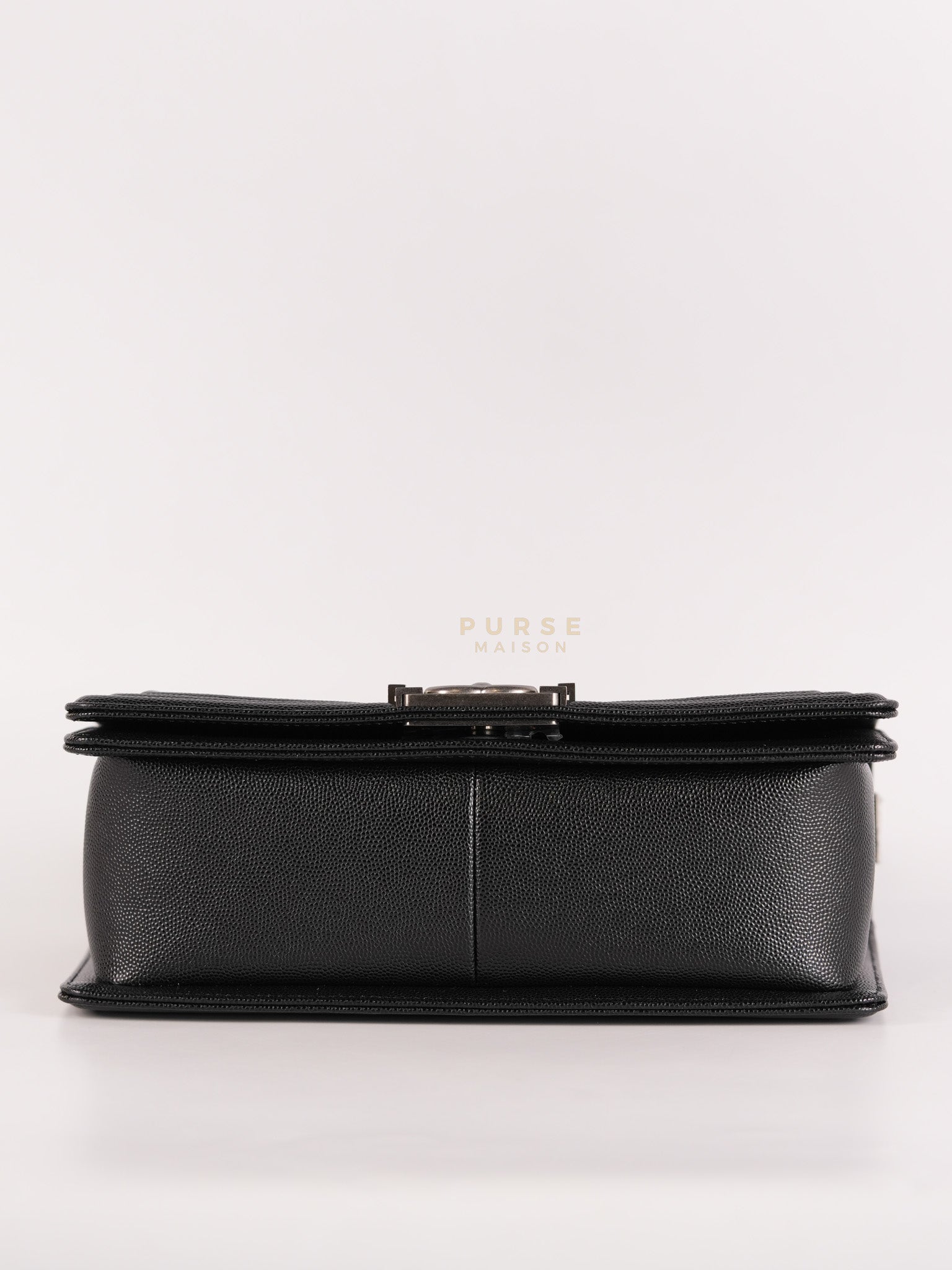 Boy Old Medium in Black Caviar Leather Ruthenium Hardware (Microchip) | Purse Maison Luxury Bags Shop