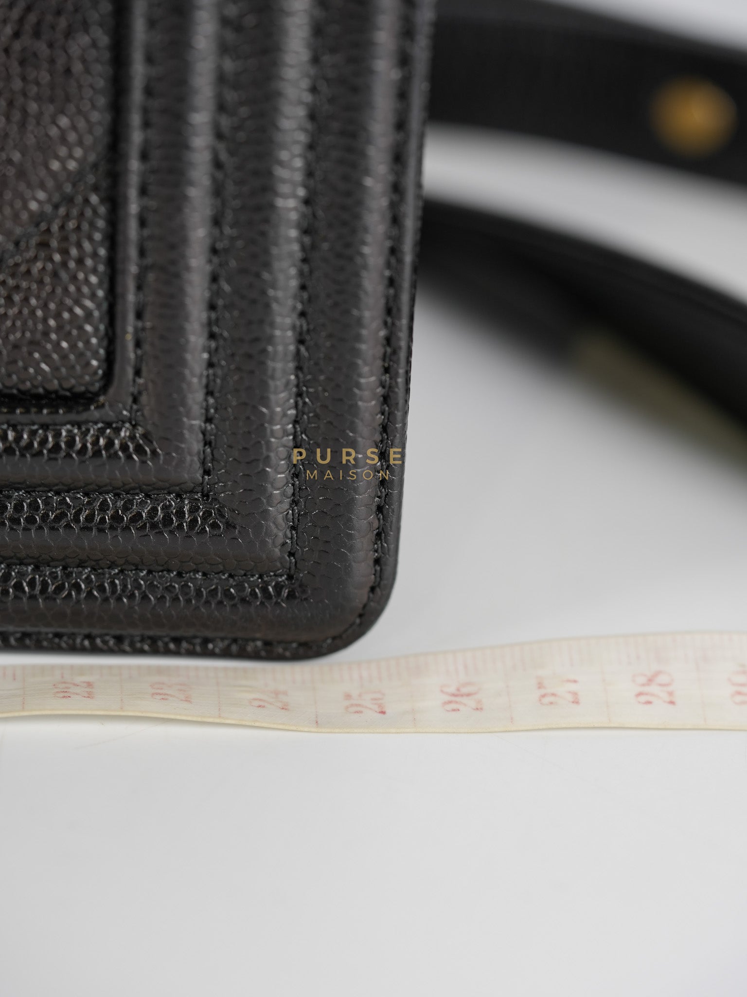 Boy Old Medium in Black Chevron Caviar Leather & Aged Gold Hardware Series 25 | Purse Maison Luxury Bags Shop