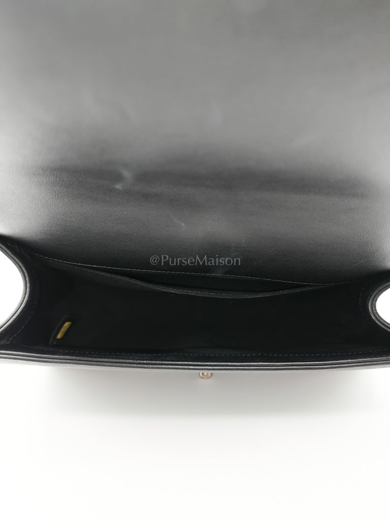 Boy Old Medium in Black Lambskin Ruthenium Hardware (Series 25) | Purse Maison Luxury Bags Shop