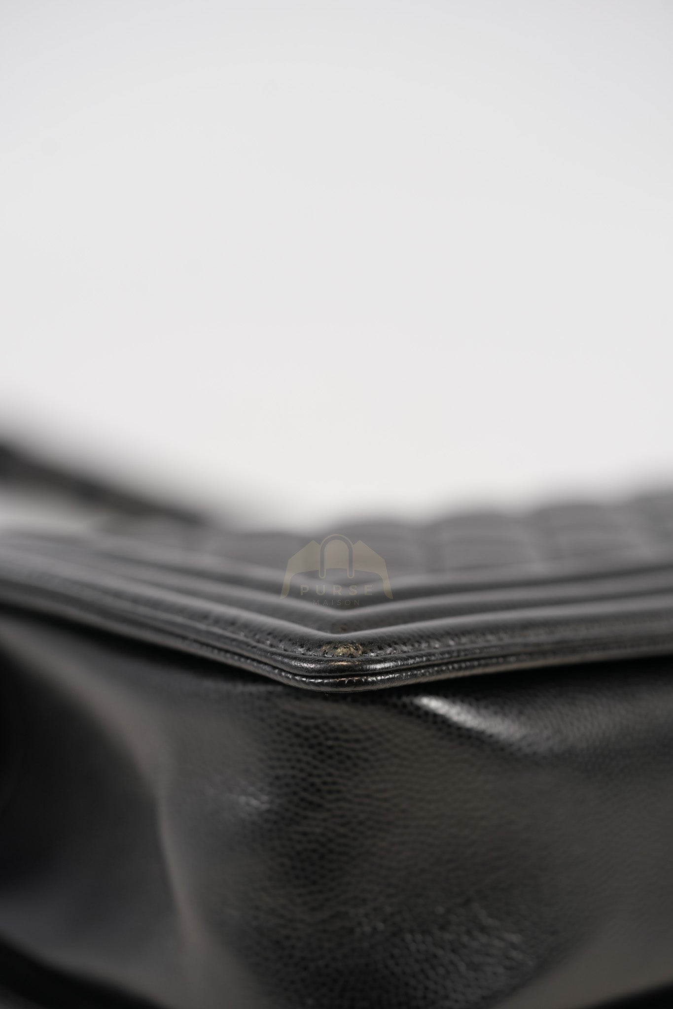 Boy Old Medium in Black Quilted Caviar Leather & Ruthenium Hardware Series 29 | Purse Maison Luxury Bags Shop