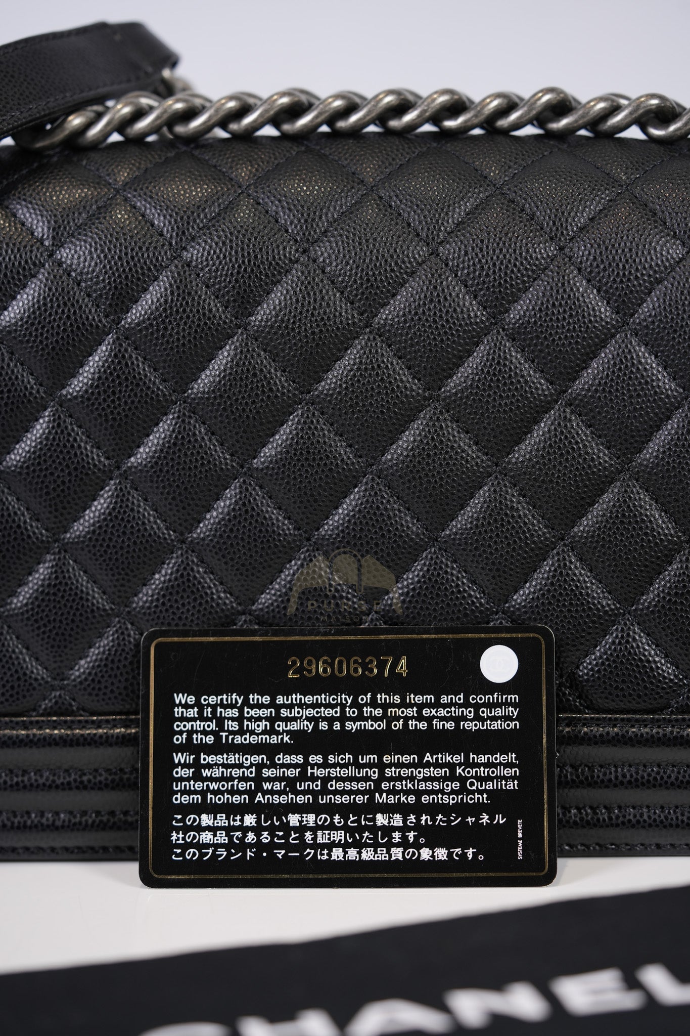 Boy Old Medium in Black Quilted Caviar Leather & Ruthenium Hardware Series 29 | Purse Maison Luxury Bags Shop