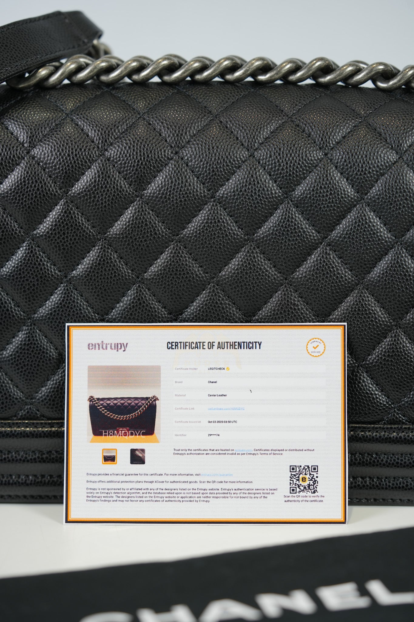 Boy Old Medium in Black Quilted Caviar Leather & Ruthenium Hardware Series 29 | Purse Maison Luxury Bags Shop