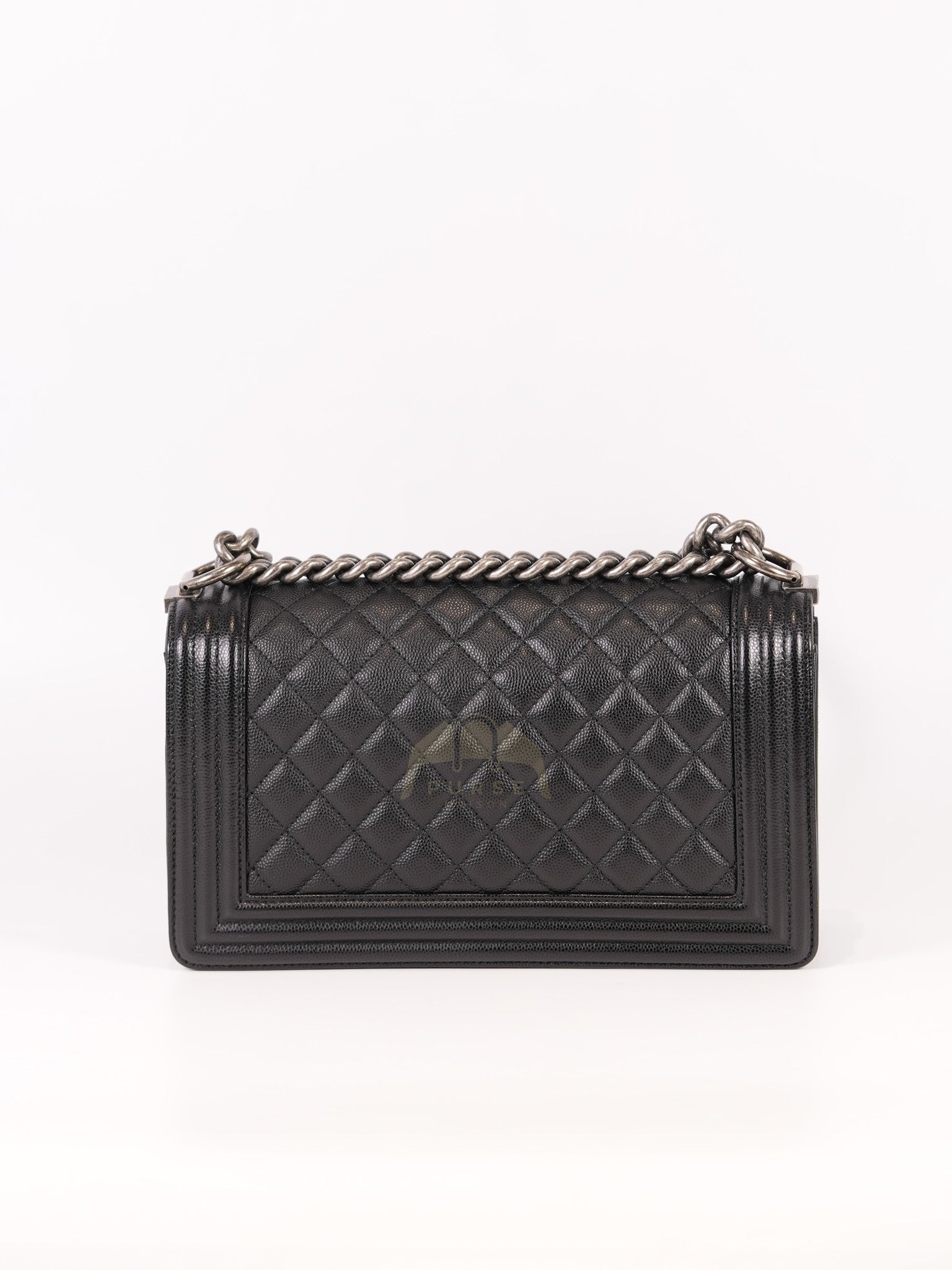 Boy Old Medium in Black Quilted Caviar Leather & Ruthenium Hardware Series 29 | Purse Maison Luxury Bags Shop