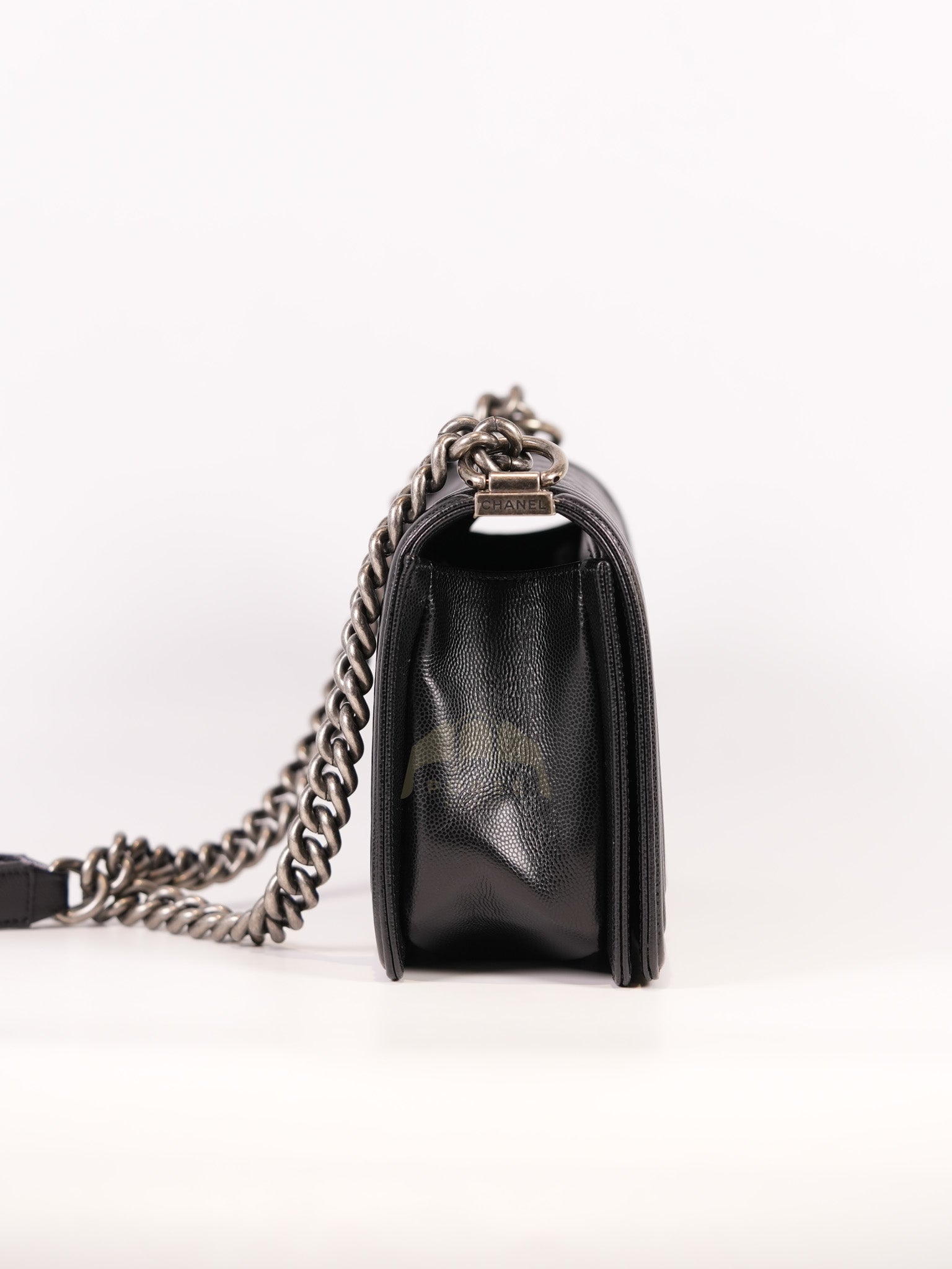 Boy Old Medium in Black Quilted Caviar Leather & Ruthenium Hardware Series 29 | Purse Maison Luxury Bags Shop