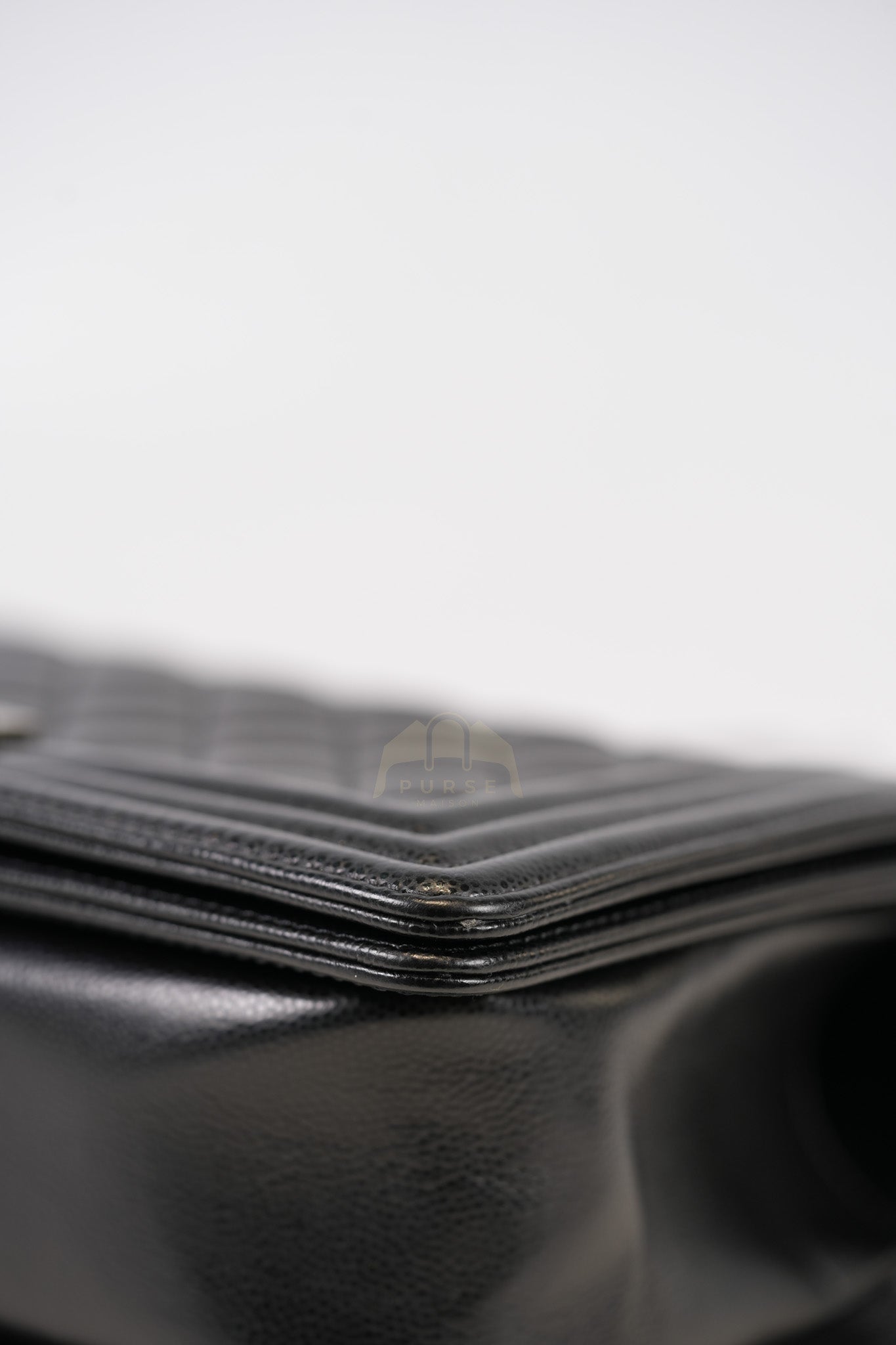 Boy Old Medium in Black Quilted Caviar Leather & Ruthenium Hardware Series 29 | Purse Maison Luxury Bags Shop