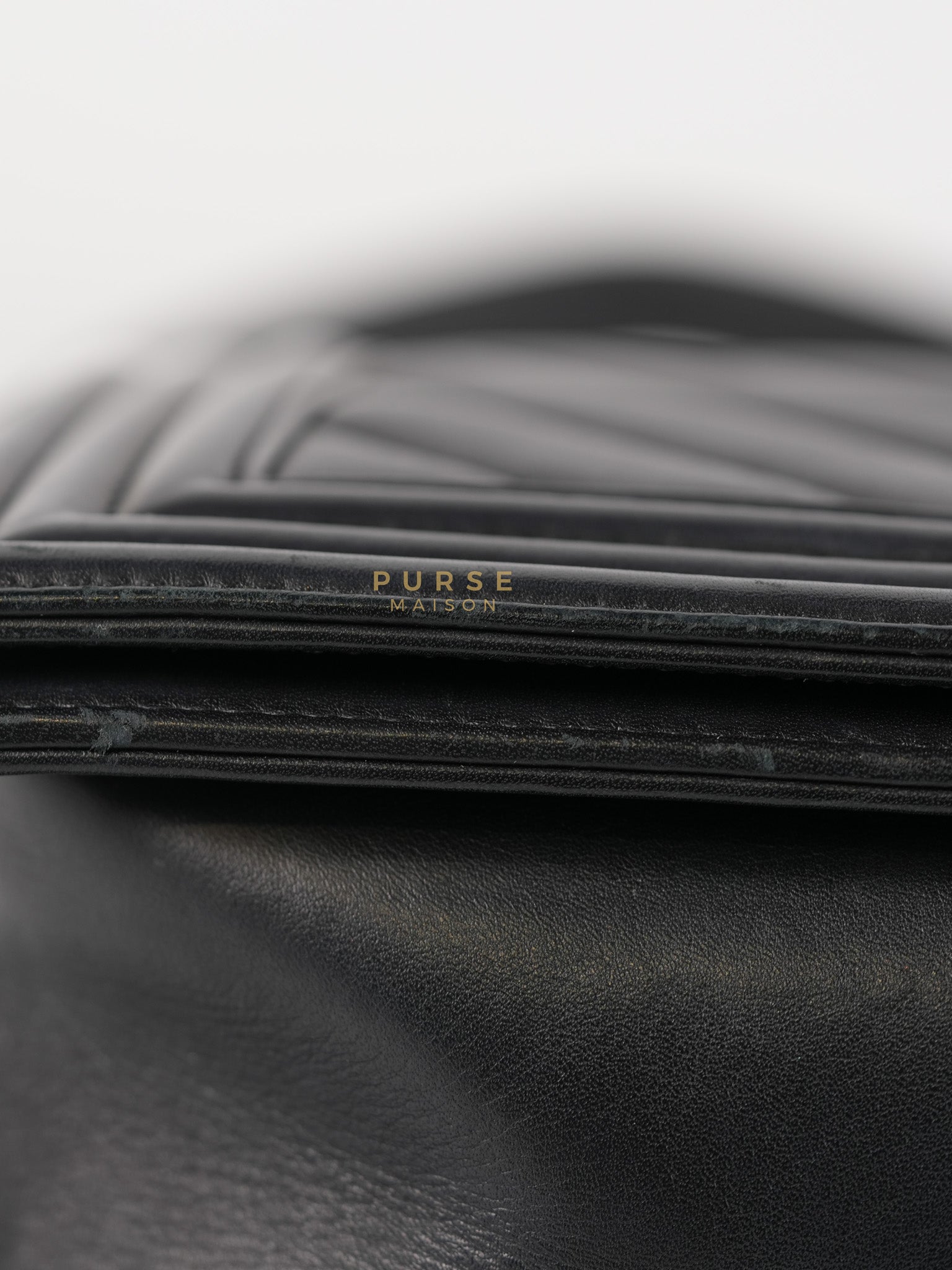 Boy Old Medium in Chevron Lambskin Leather and Aged Gold Harware Series 25 | Purse Maison Luxury Bags Shop