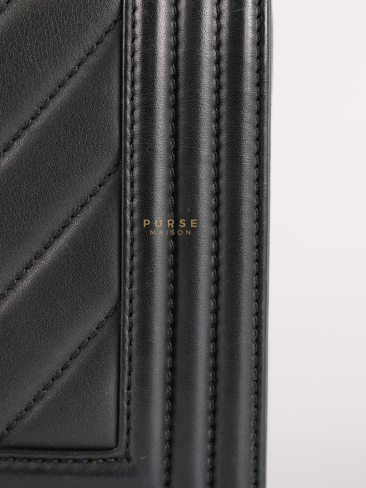 Boy Old Medium in Chevron Lambskin Leather and Aged Gold Harware Series 25 | Purse Maison Luxury Bags Shop