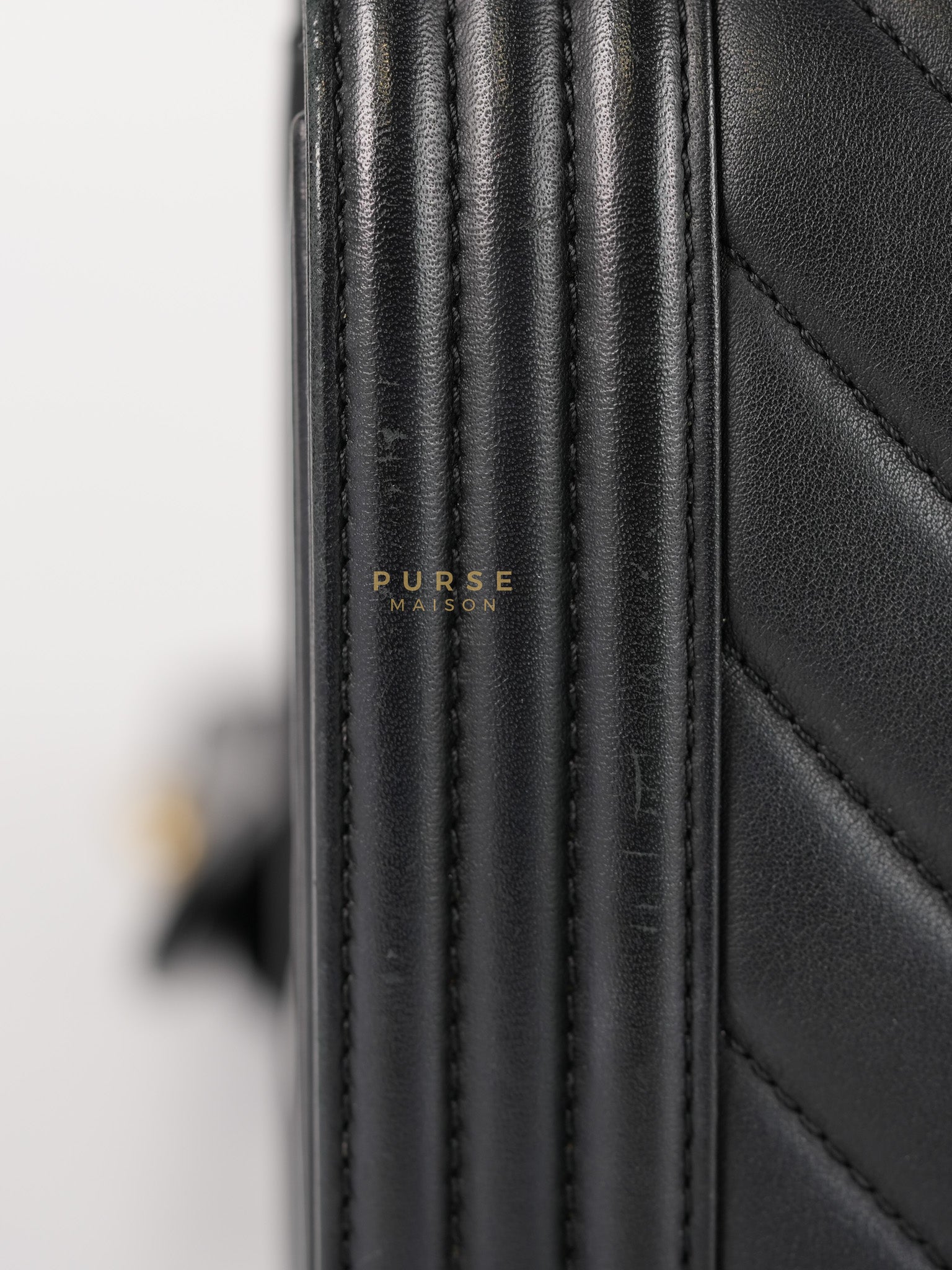 Boy Old Medium in Chevron Lambskin Leather and Aged Gold Harware Series 25 | Purse Maison Luxury Bags Shop