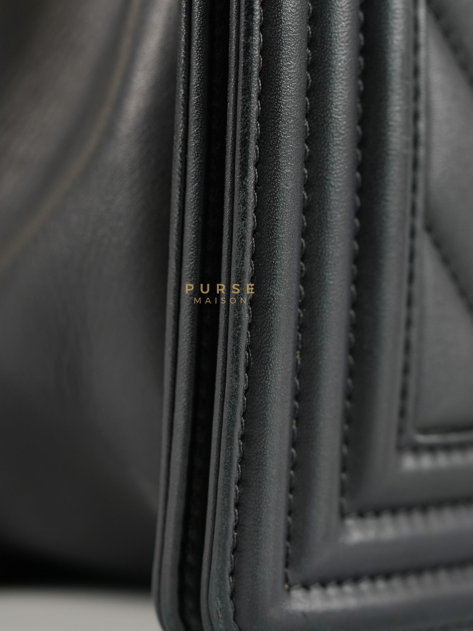 Boy Old Medium in Chevron Lambskin Leather and Aged Gold Harware Series 25 | Purse Maison Luxury Bags Shop