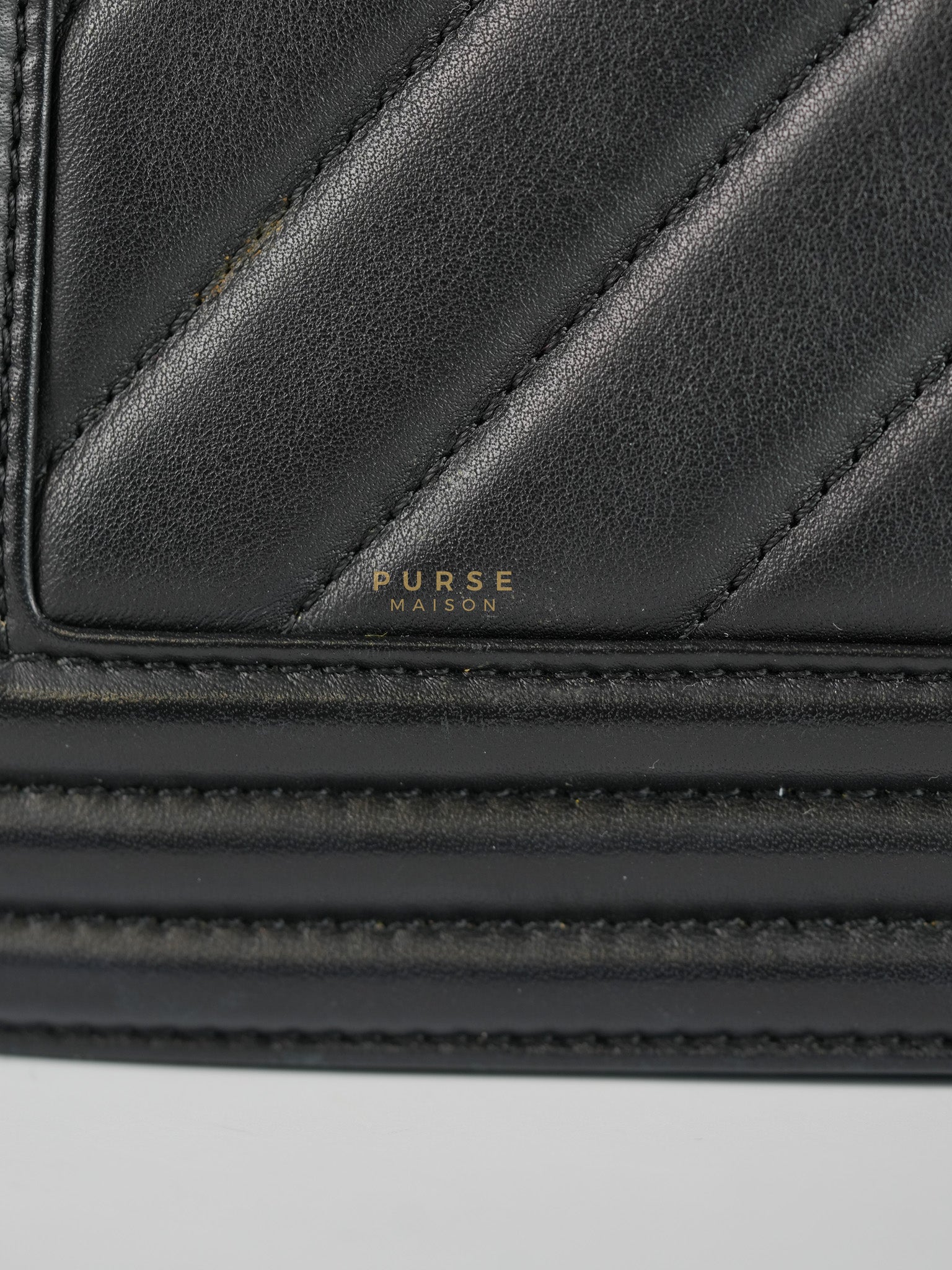 Boy Old Medium in Chevron Lambskin Leather and Aged Gold Harware Series 25 | Purse Maison Luxury Bags Shop