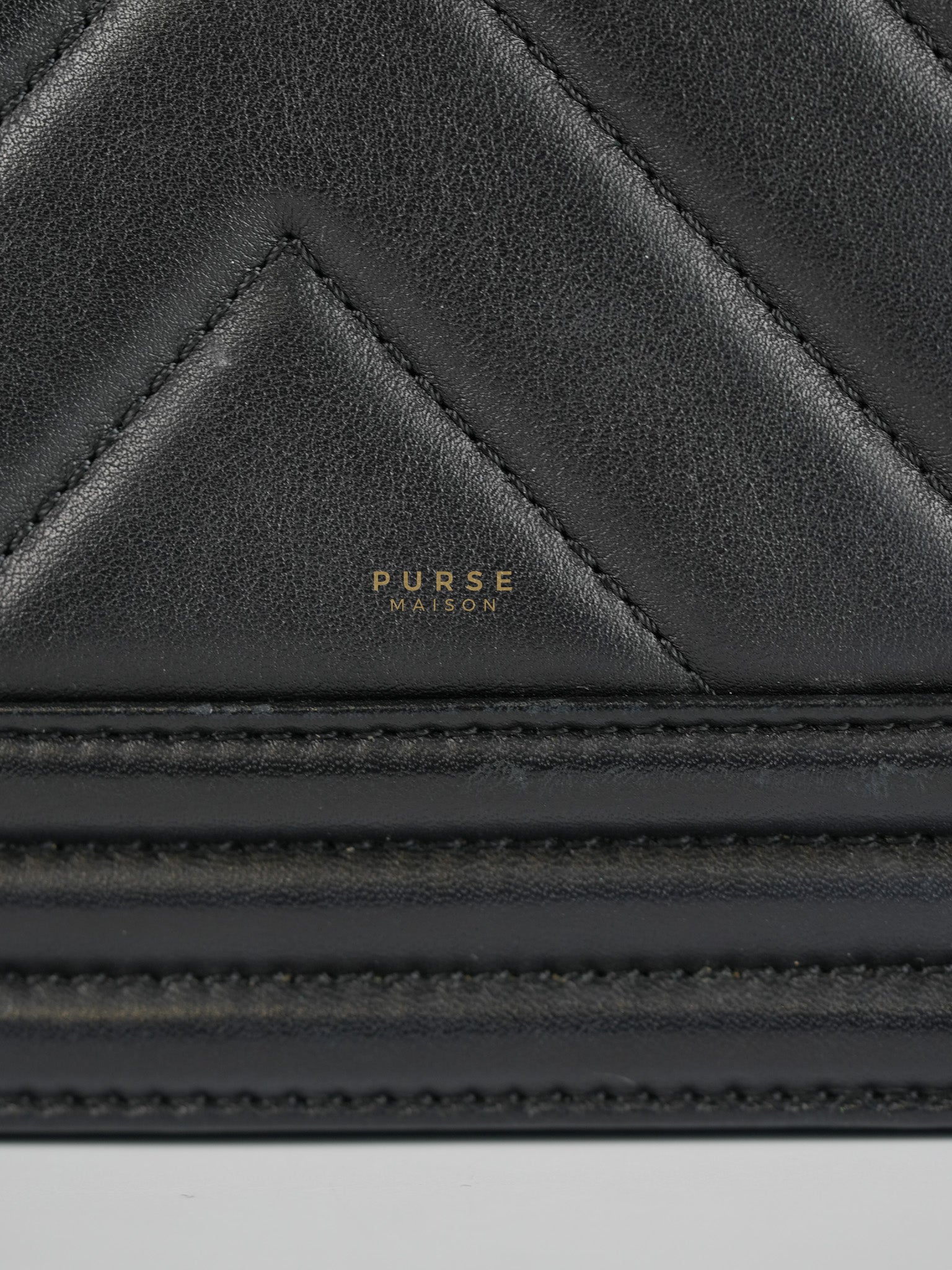 Boy Old Medium in Chevron Lambskin Leather and Aged Gold Harware Series 25 | Purse Maison Luxury Bags Shop