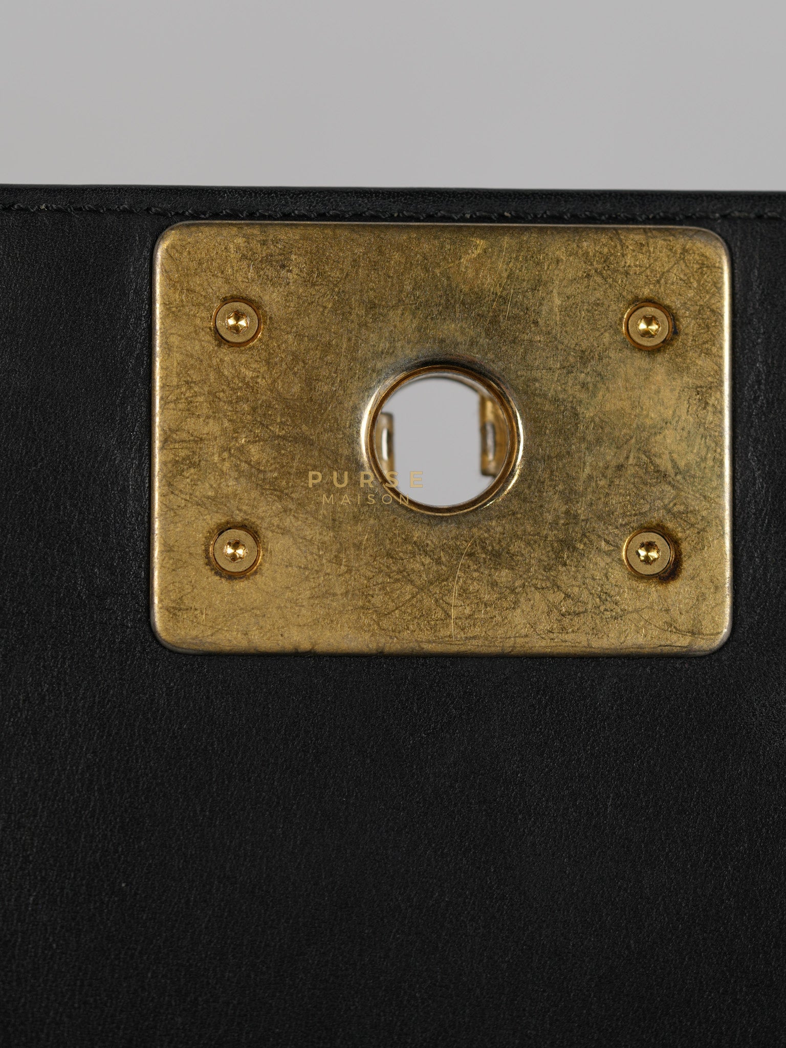 Boy Old Medium in Chevron Lambskin Leather and Aged Gold Harware Series 25 | Purse Maison Luxury Bags Shop