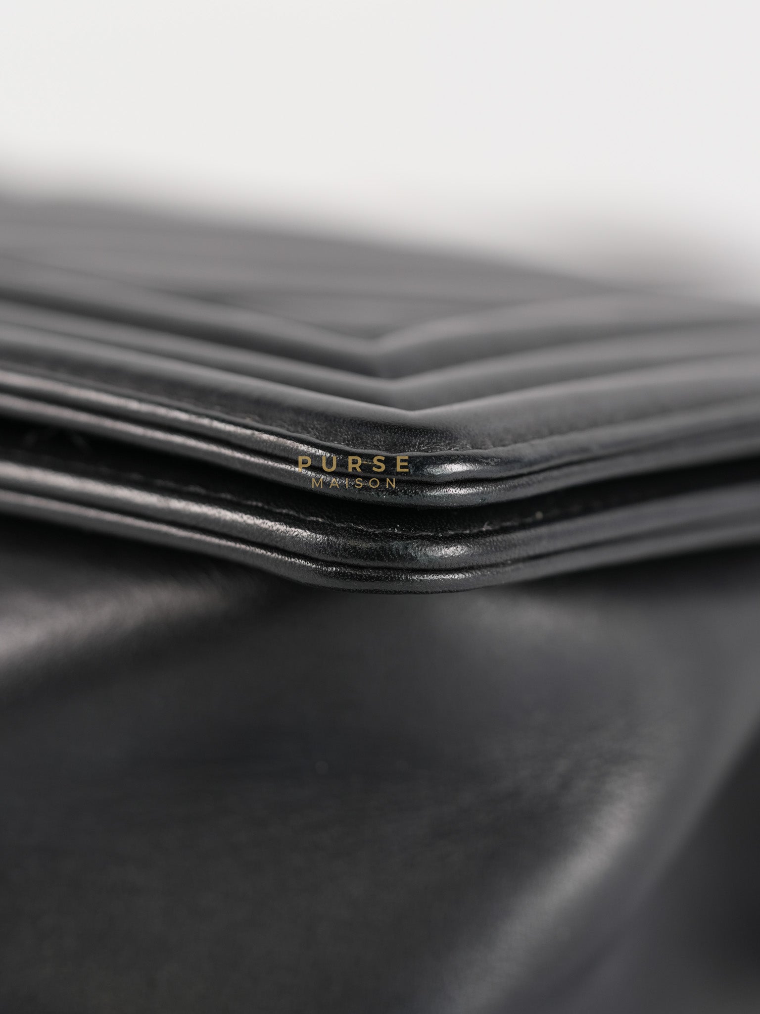 Boy Old Medium in Chevron Lambskin Leather and Aged Gold Harware Series 25 | Purse Maison Luxury Bags Shop