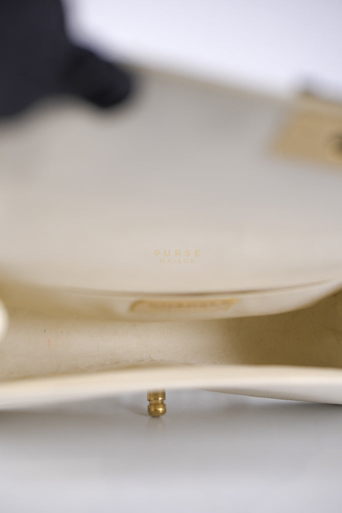 Boy Old Medium in Cream Caviar Leather and Light Gold Hardware Series 27 | Purse Maison Luxury Bags Shop