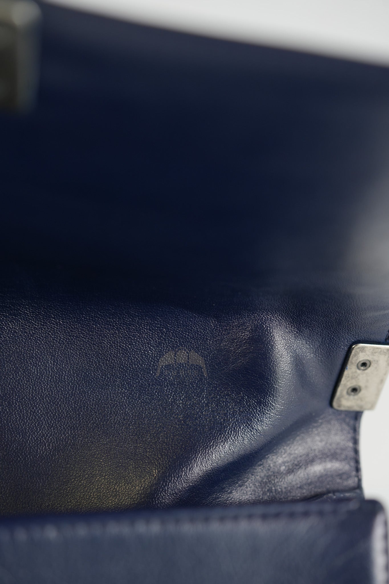 Boy Old Medium in Dark Blue Chevron Lambskin Leather Ruthenium Hardware (Series 20) | Purse Maison Luxury Bags Shop