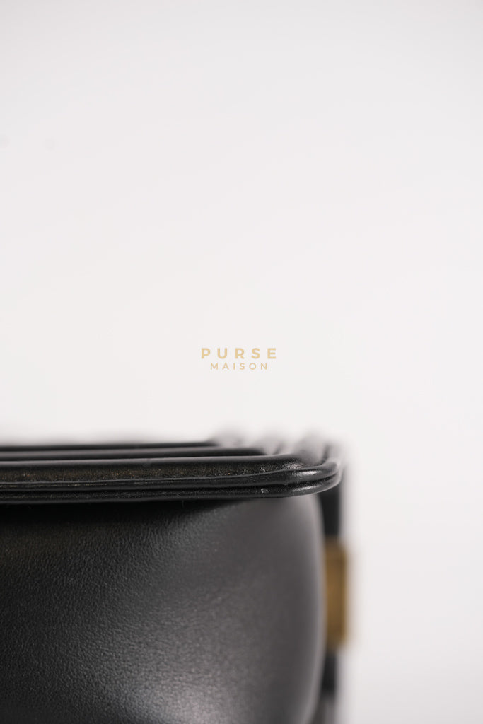 Boy Small Black Gripoix Quilted Lambskin Leather in Aged Gold Hardware Series 30 | Purse Maison Luxury Bags Shop