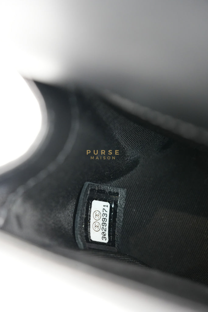 Boy Small Black Gripoix Quilted Lambskin Leather in Aged Gold Hardware Series 30 | Purse Maison Luxury Bags Shop