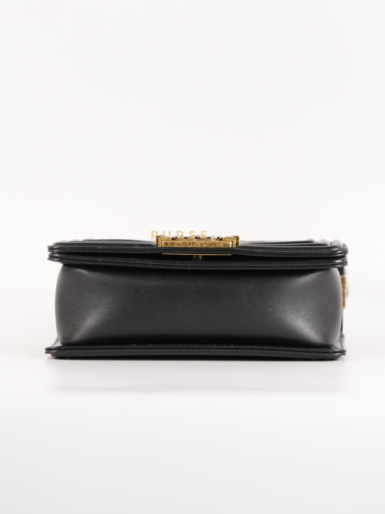 Boy Small Black Gripoix Quilted Lambskin Leather in Aged Gold Hardware Series 30 | Purse Maison Luxury Bags Shop