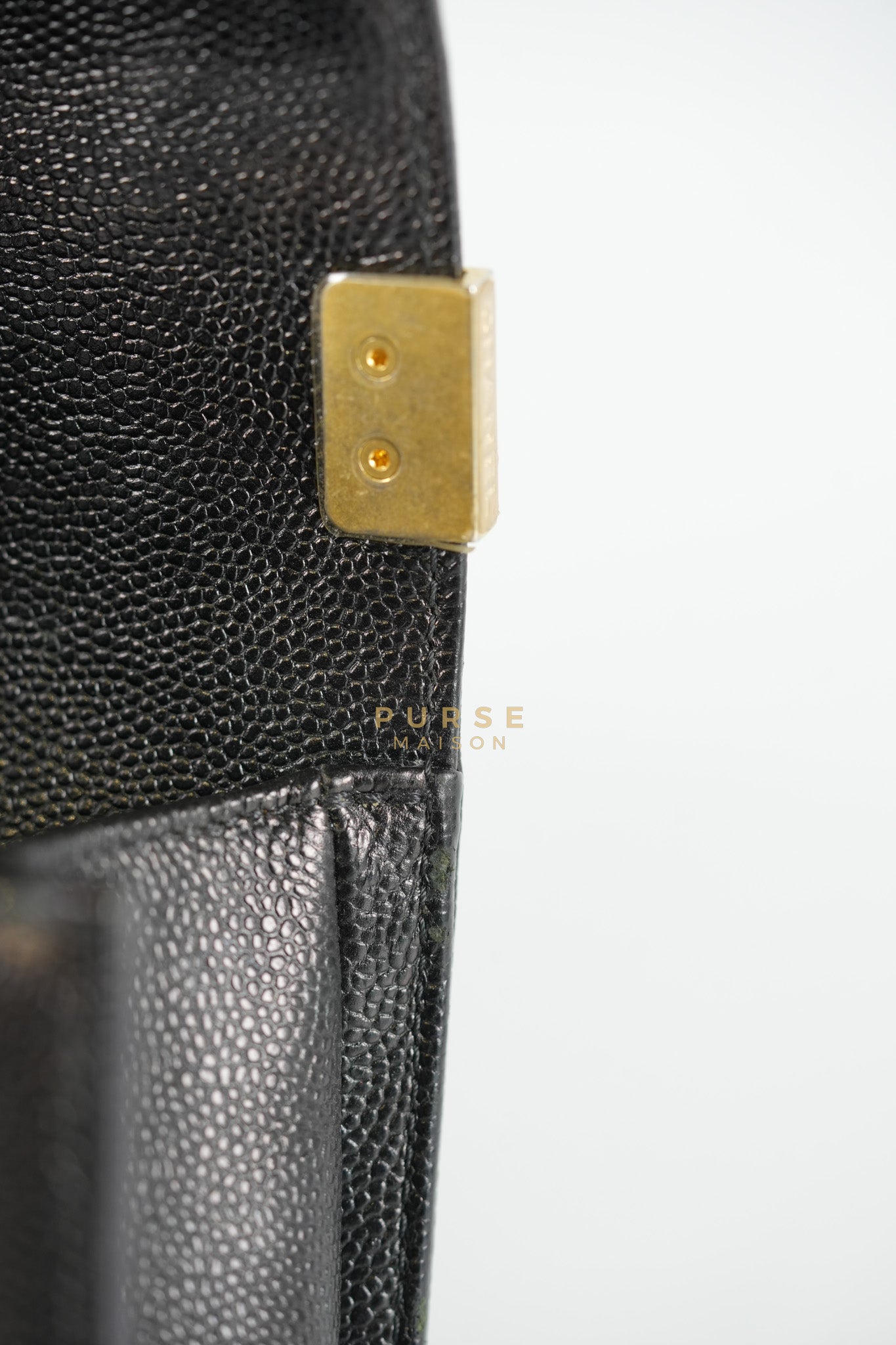 Boy Small Chevron in Black Caviar Leather and Aged Gold Hardware Series 24 | Purse Maison Luxury Bags Shop