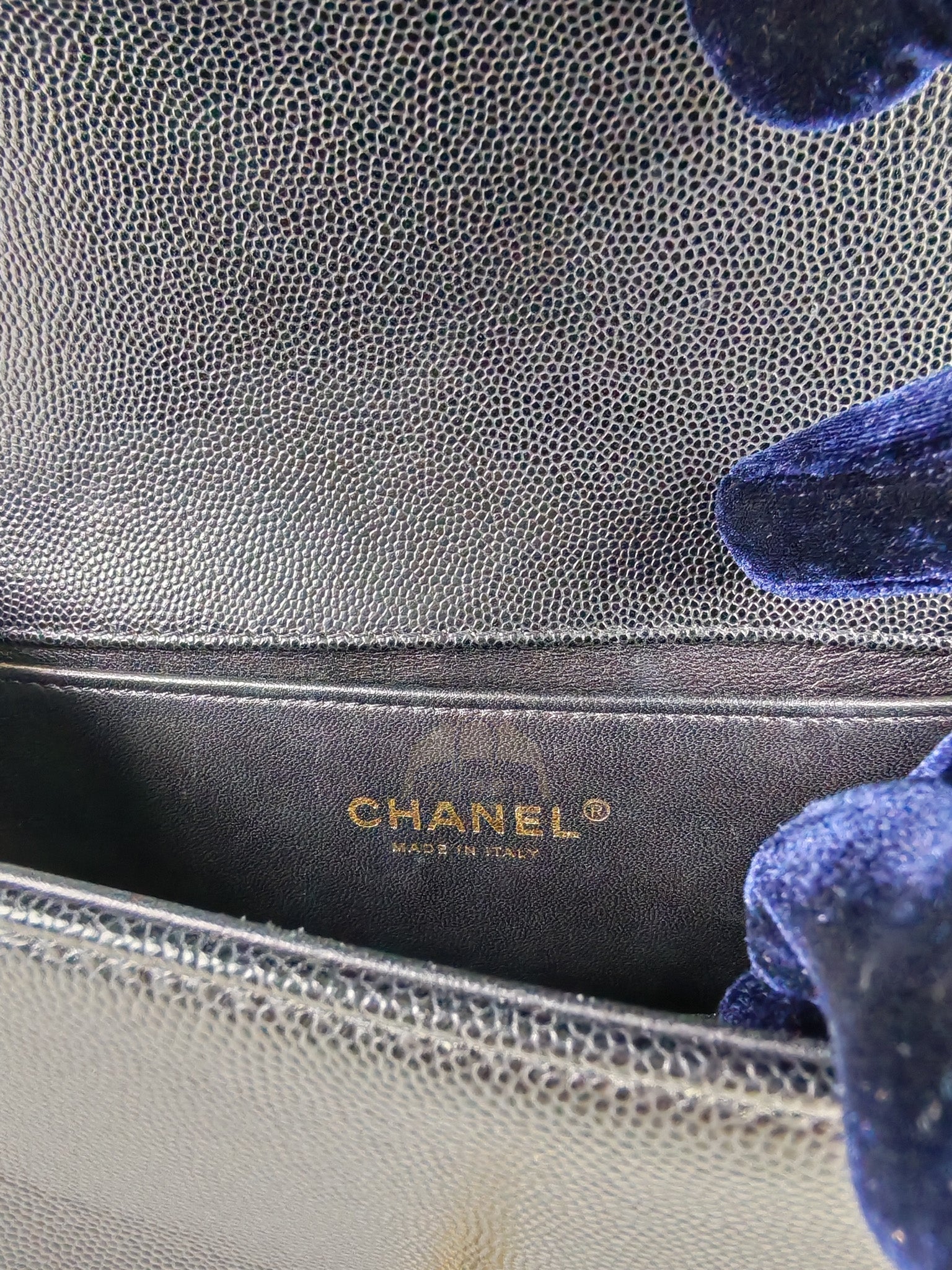 Boy Small in Black Caviar Leather & Age Gold Hardware Microchip | Purse Maison Luxury Bags Shop