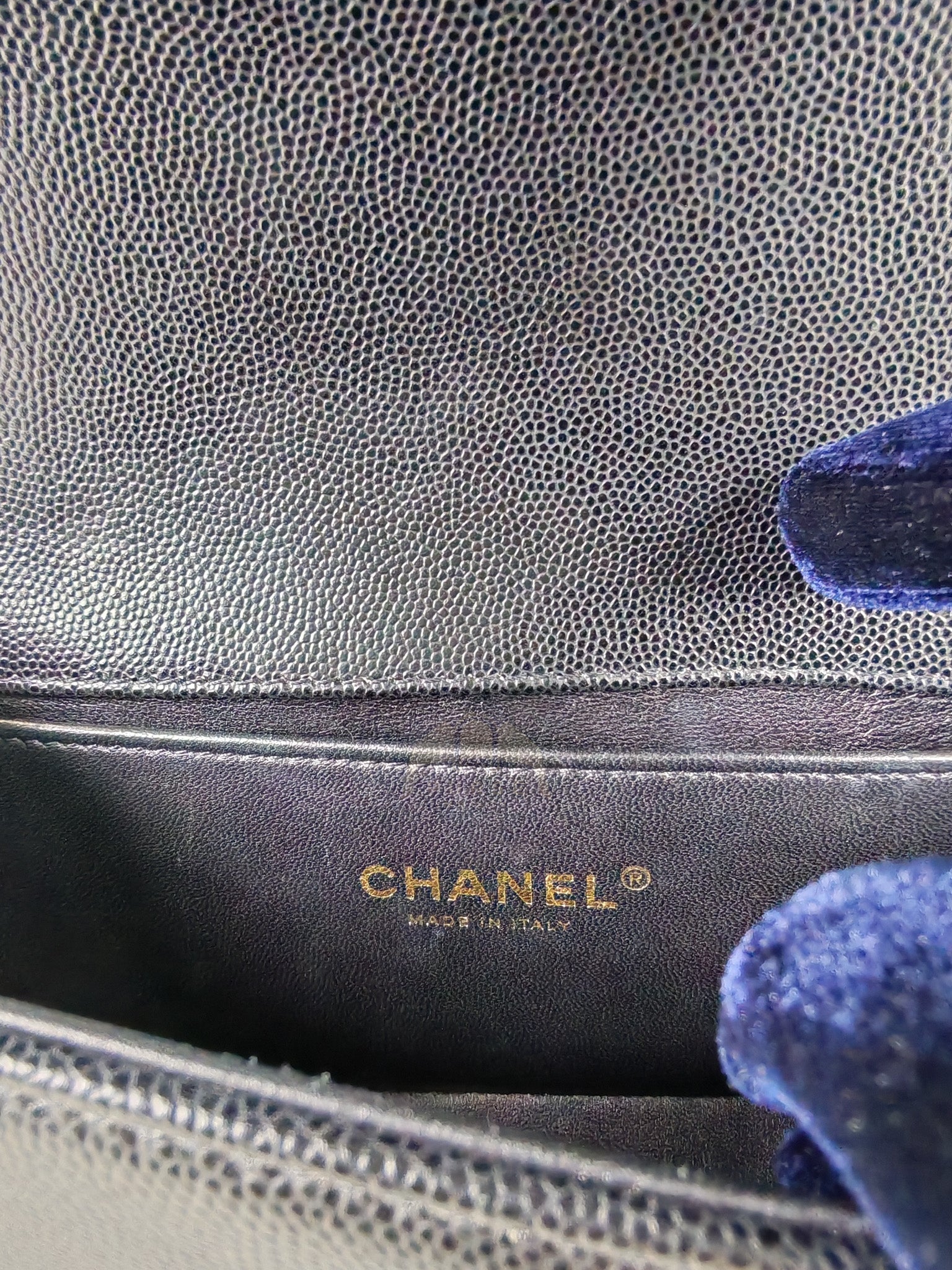 Boy Small in Black Caviar Leather & Age Gold Hardware Microchip | Purse Maison Luxury Bags Shop