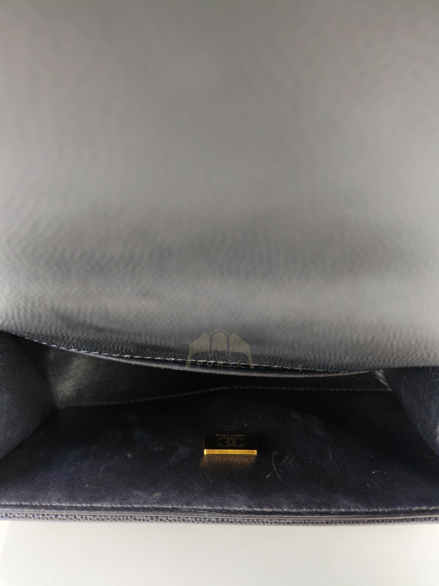 Boy Small in Black Caviar Leather & Age Gold Hardware Microchip | Purse Maison Luxury Bags Shop