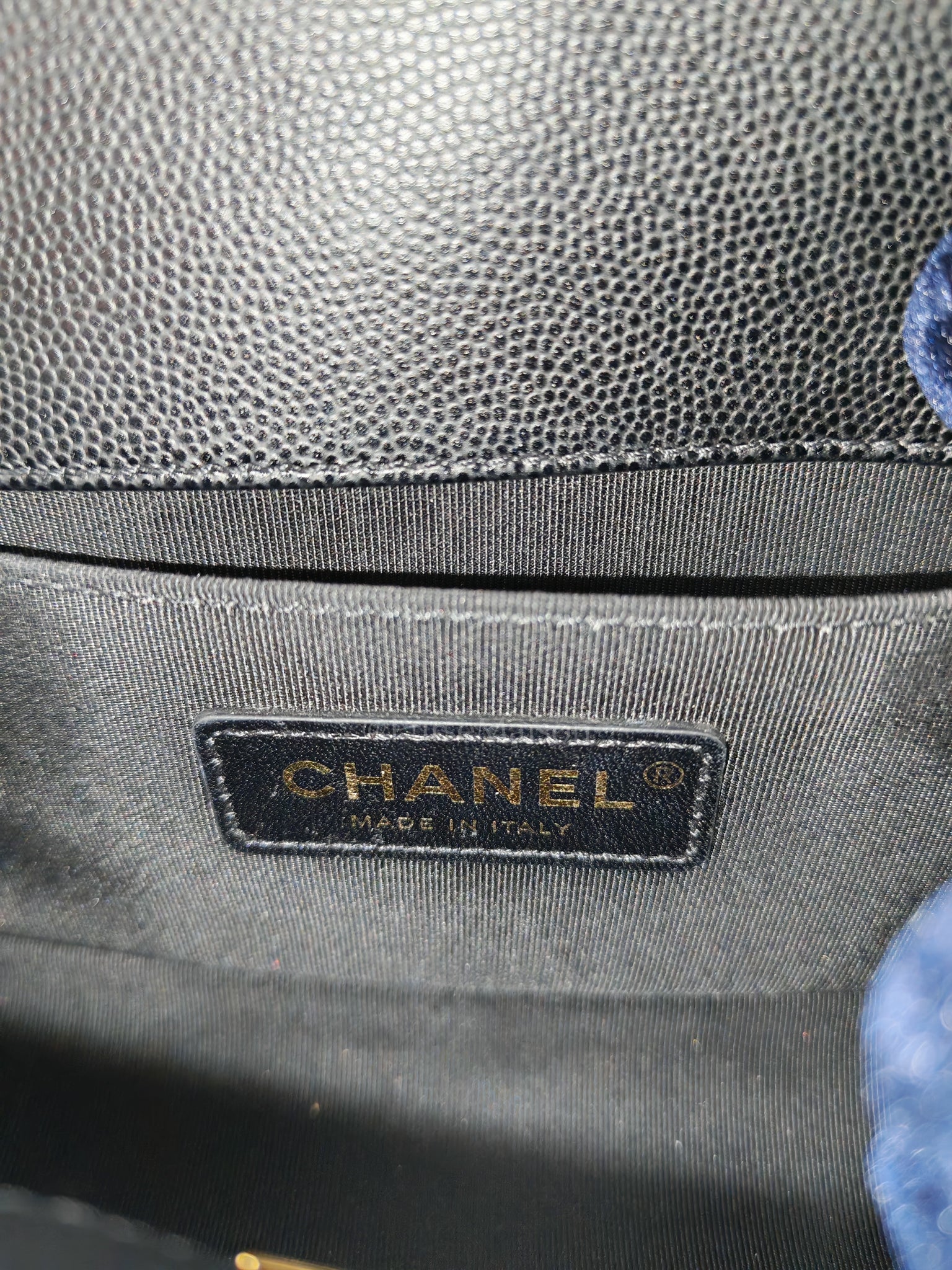 Boy Small in Black Caviar Leather and Aged Gold Hardware (Microchip) | Purse Maison Luxury Bags Shop