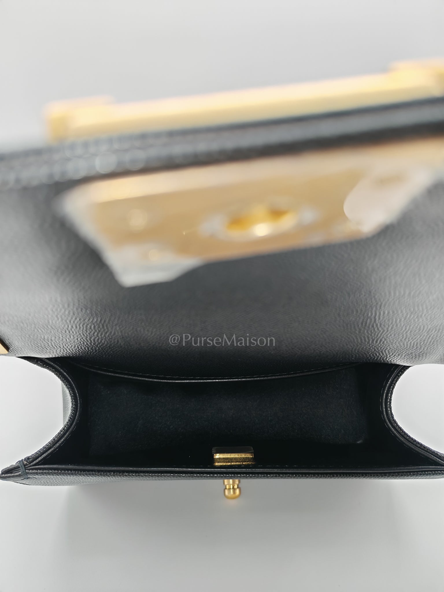 Boy Small in Black Caviar Leather and Aged Gold Hardware (Microchip) | Purse Maison Luxury Bags Shop