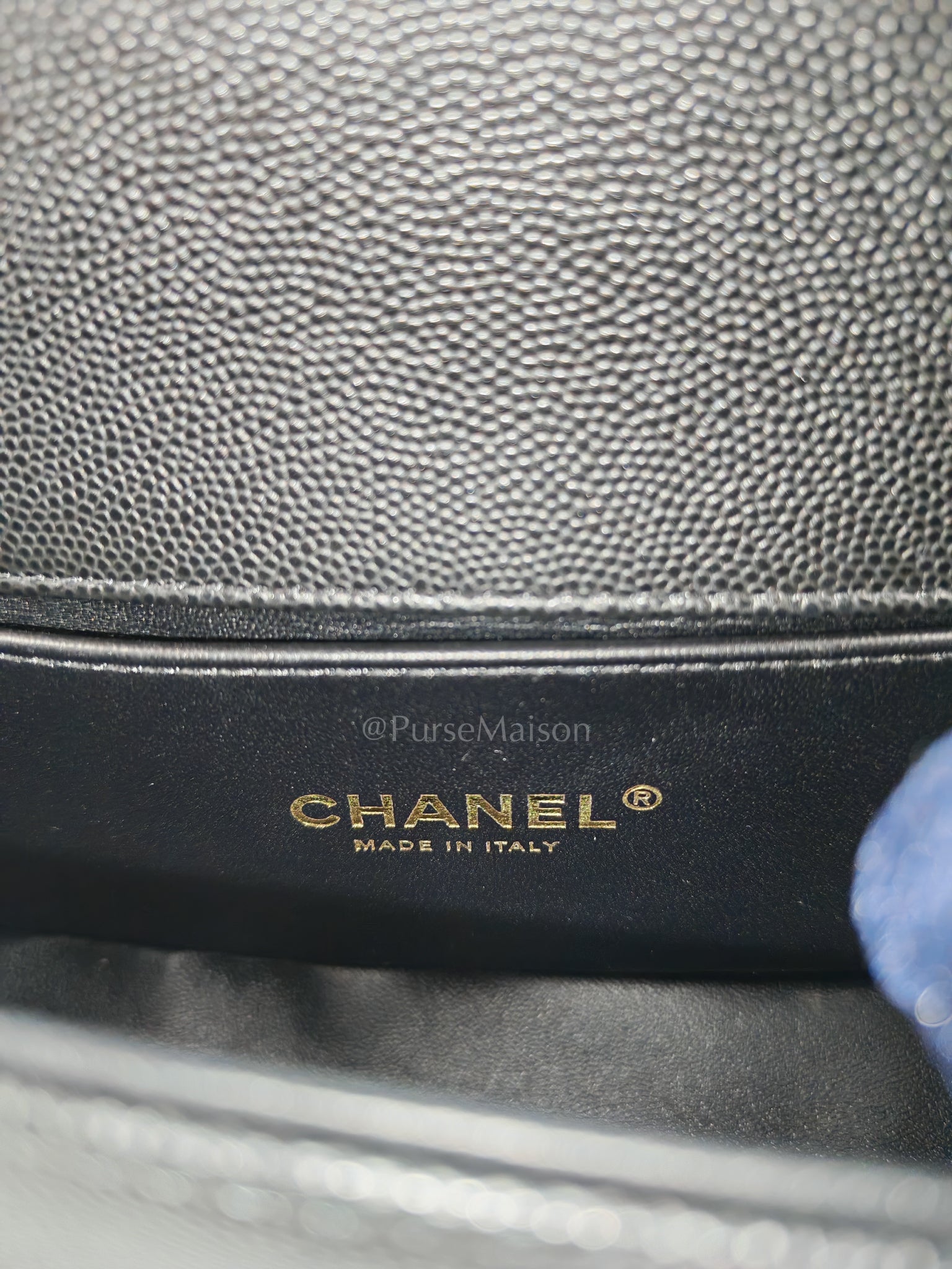 Boy Small in Black Caviar Leather and Aged Gold Hardware (Microchip) | Purse Maison Luxury Bags Shop
