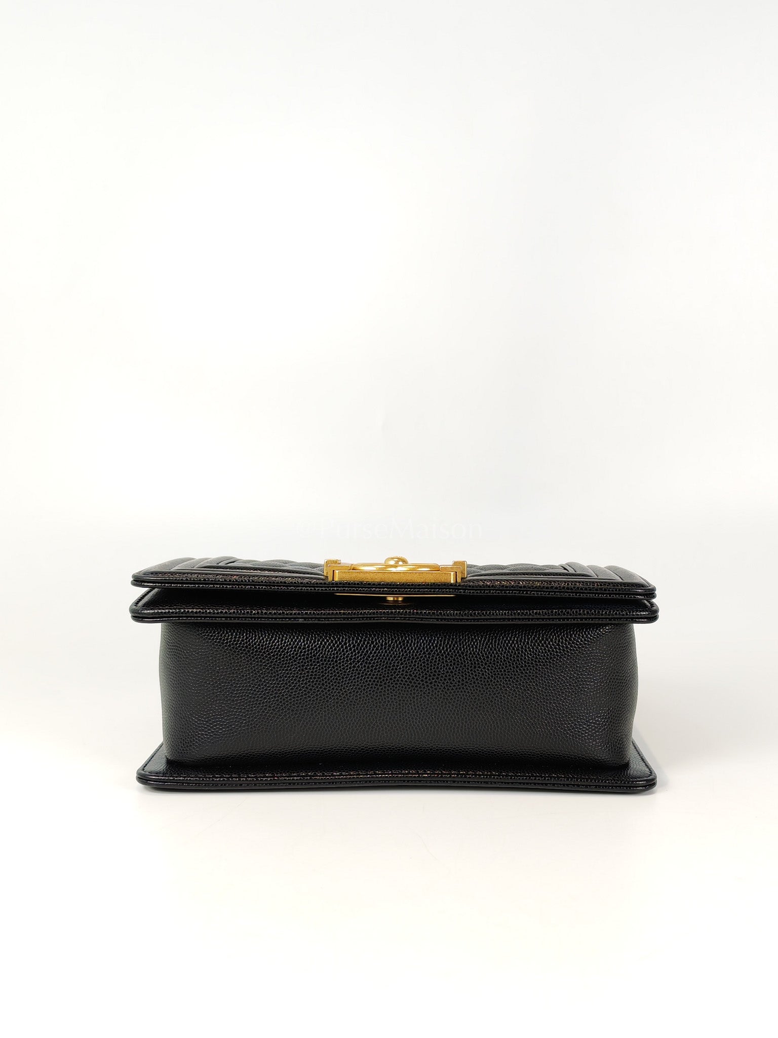 Boy Small in Black Caviar Leather and Aged Gold Hardware Series 31 | Purse Maison Luxury Bags Shop