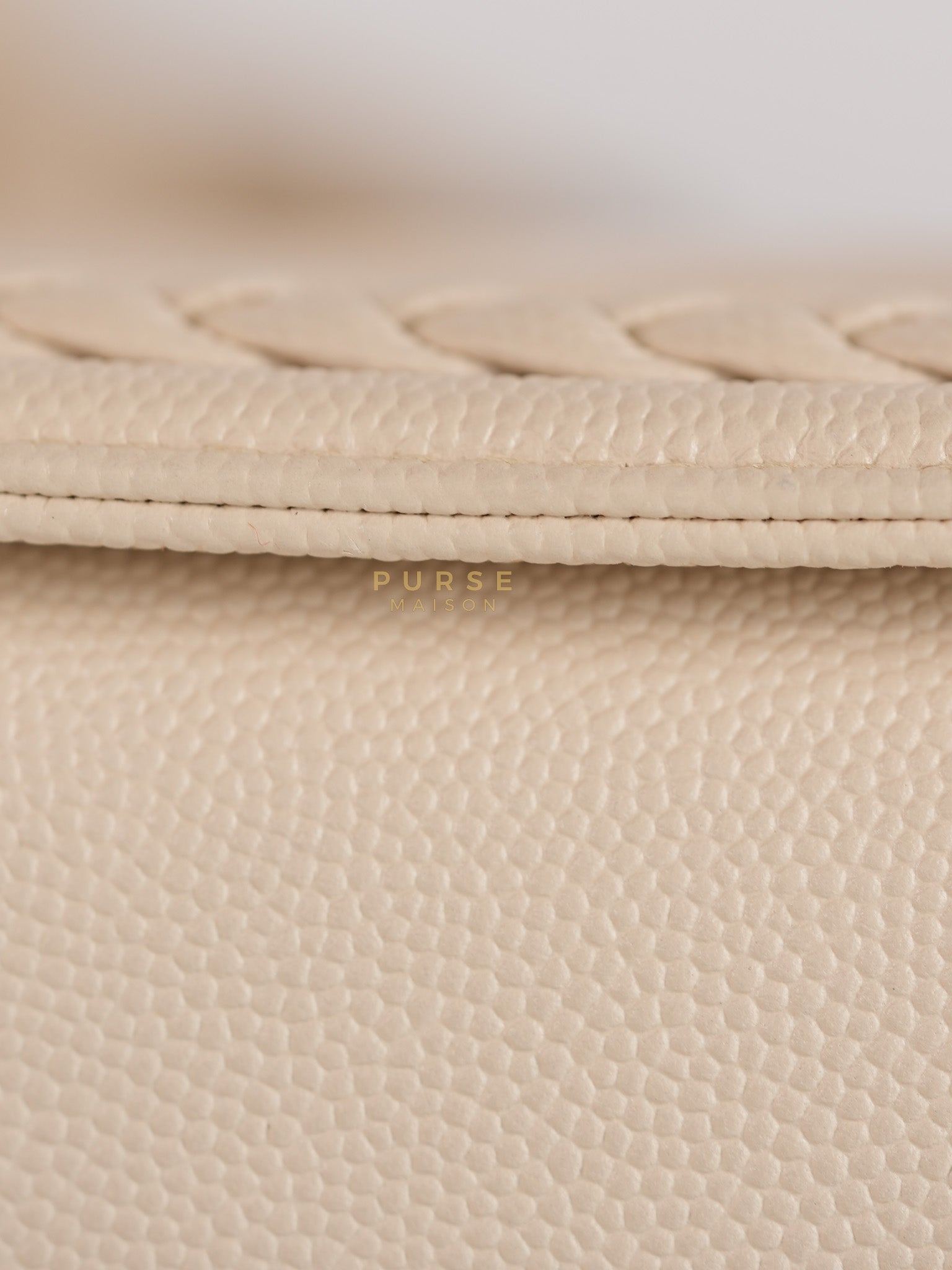 Boy Small in Cream Chevron Caviar Leather Aged Gold Hardware Series 25 | Purse Maison Luxury Bags Shop