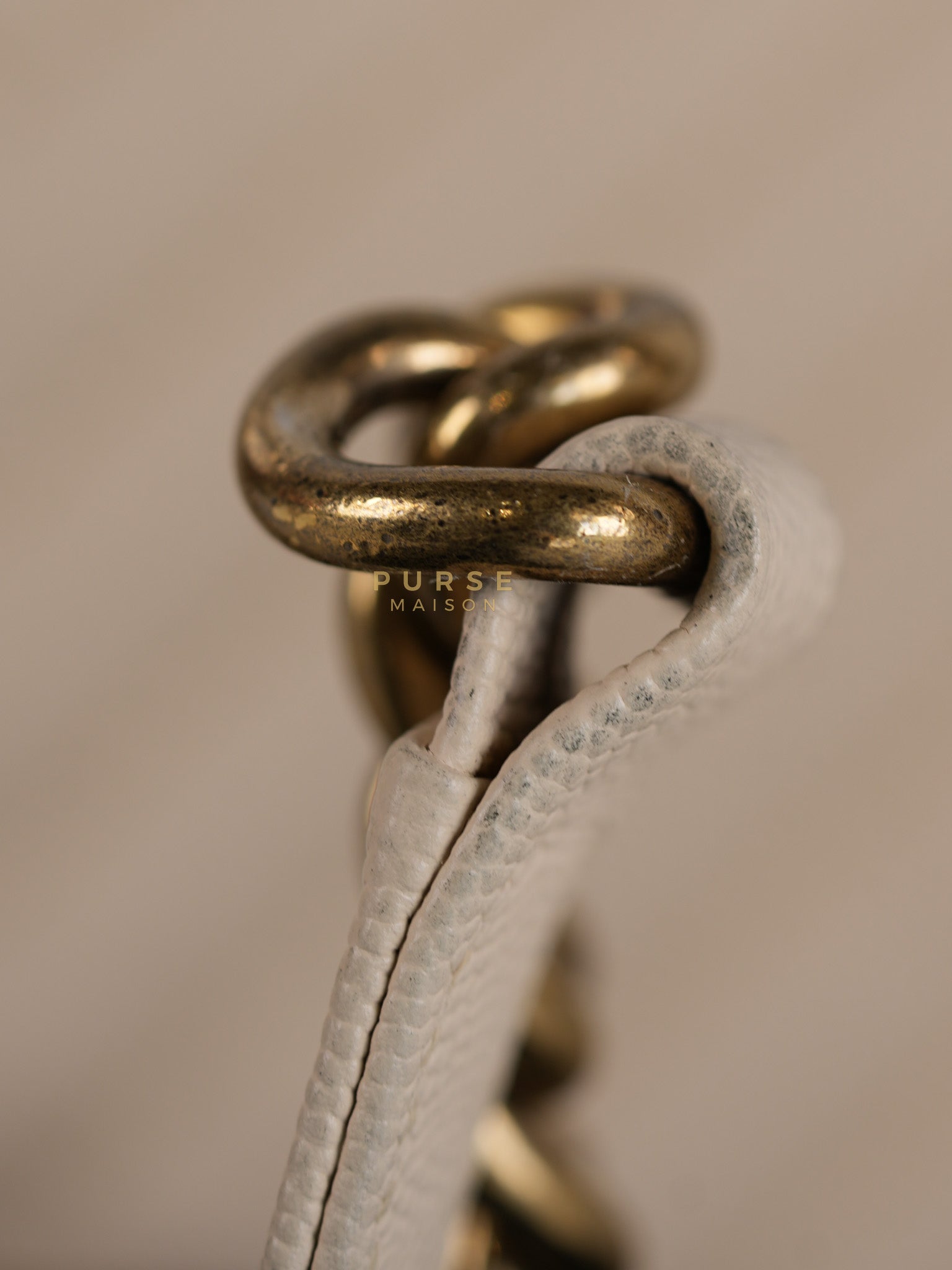 Boy Small in Cream Chevron Caviar Leather Aged Gold Hardware Series 25 | Purse Maison Luxury Bags Shop