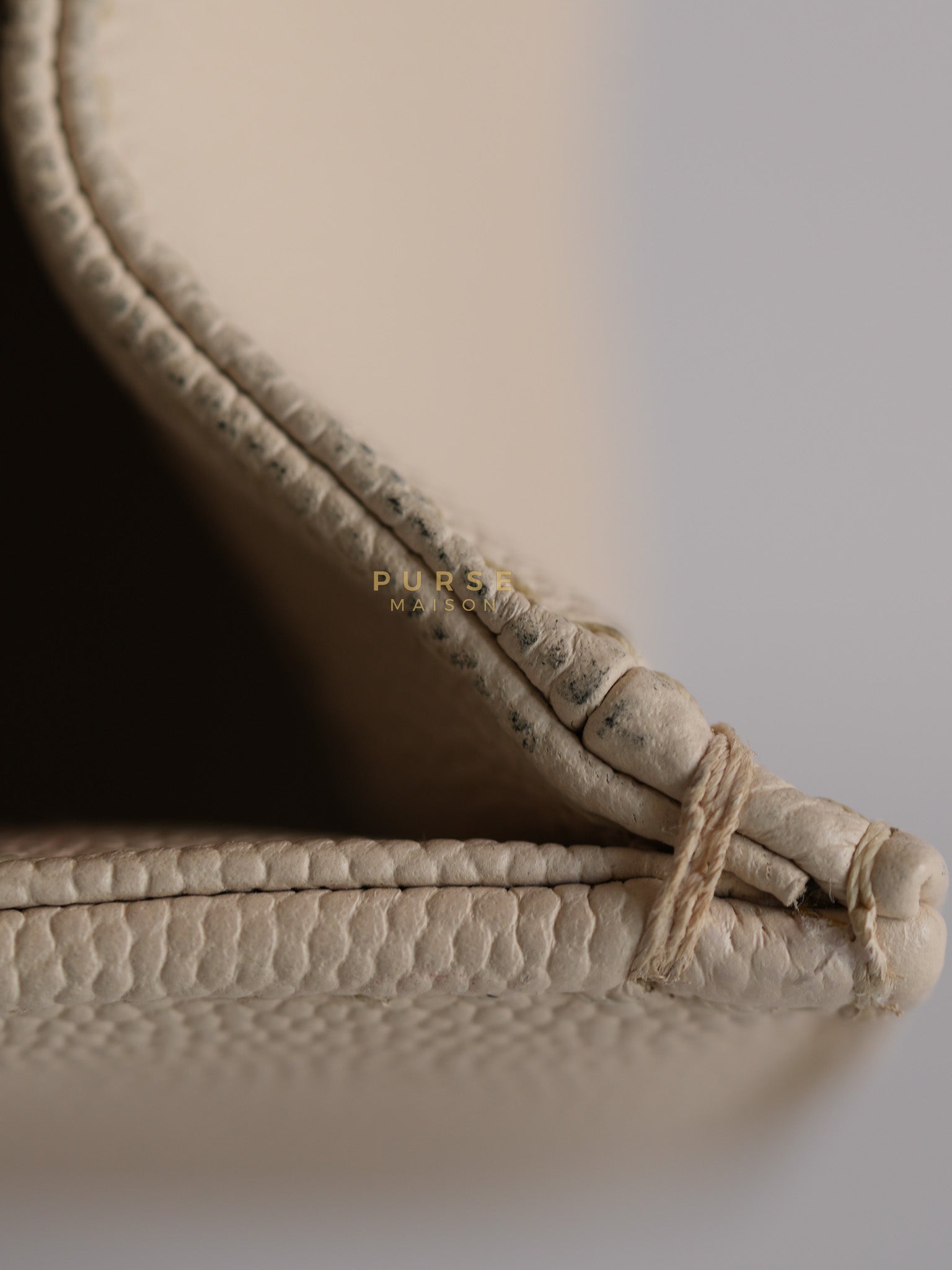 Boy Small in Cream Chevron Caviar Leather Aged Gold Hardware Series 25 | Purse Maison Luxury Bags Shop