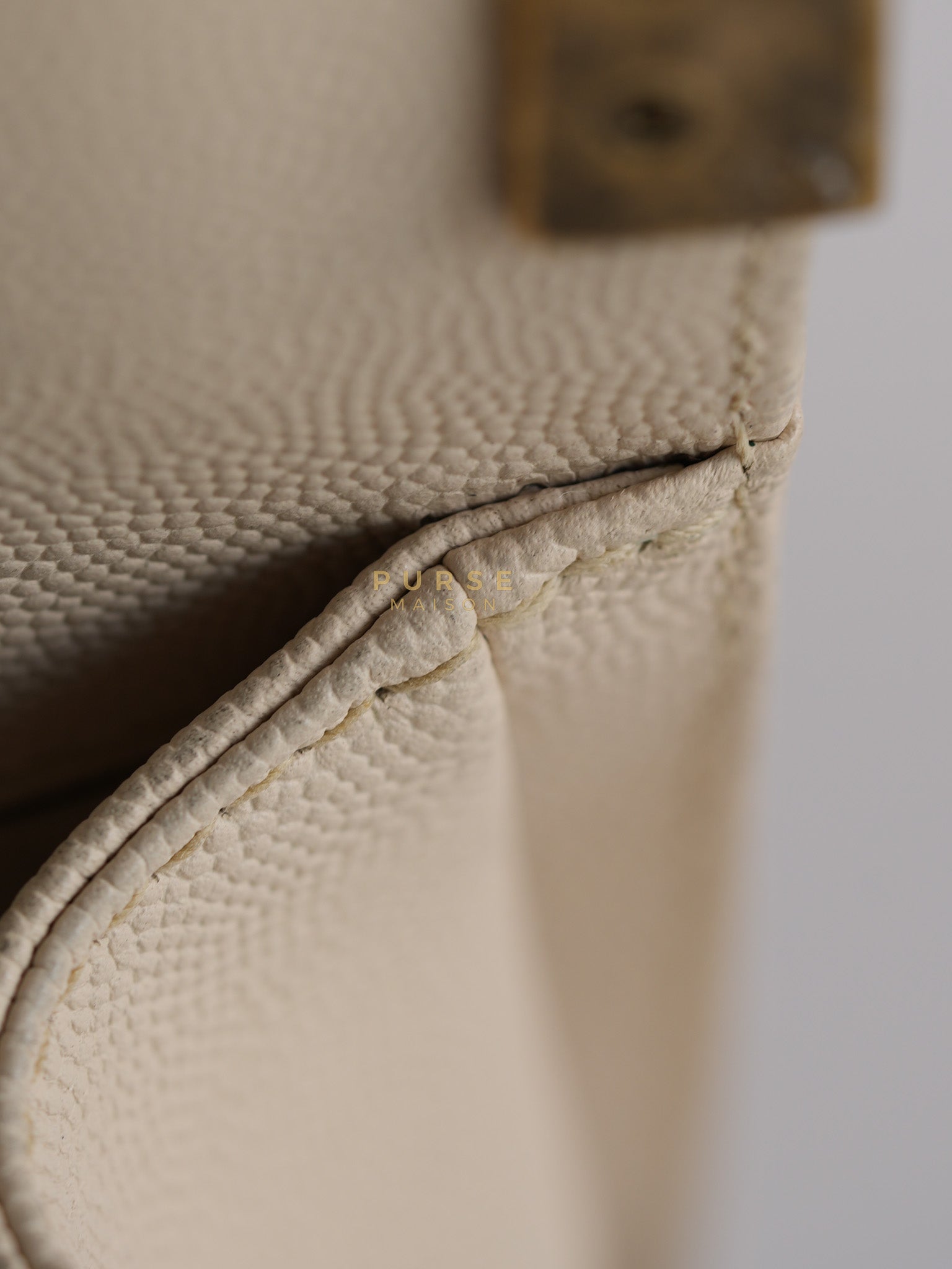 Boy Small in Cream Chevron Caviar Leather Aged Gold Hardware Series 25 | Purse Maison Luxury Bags Shop