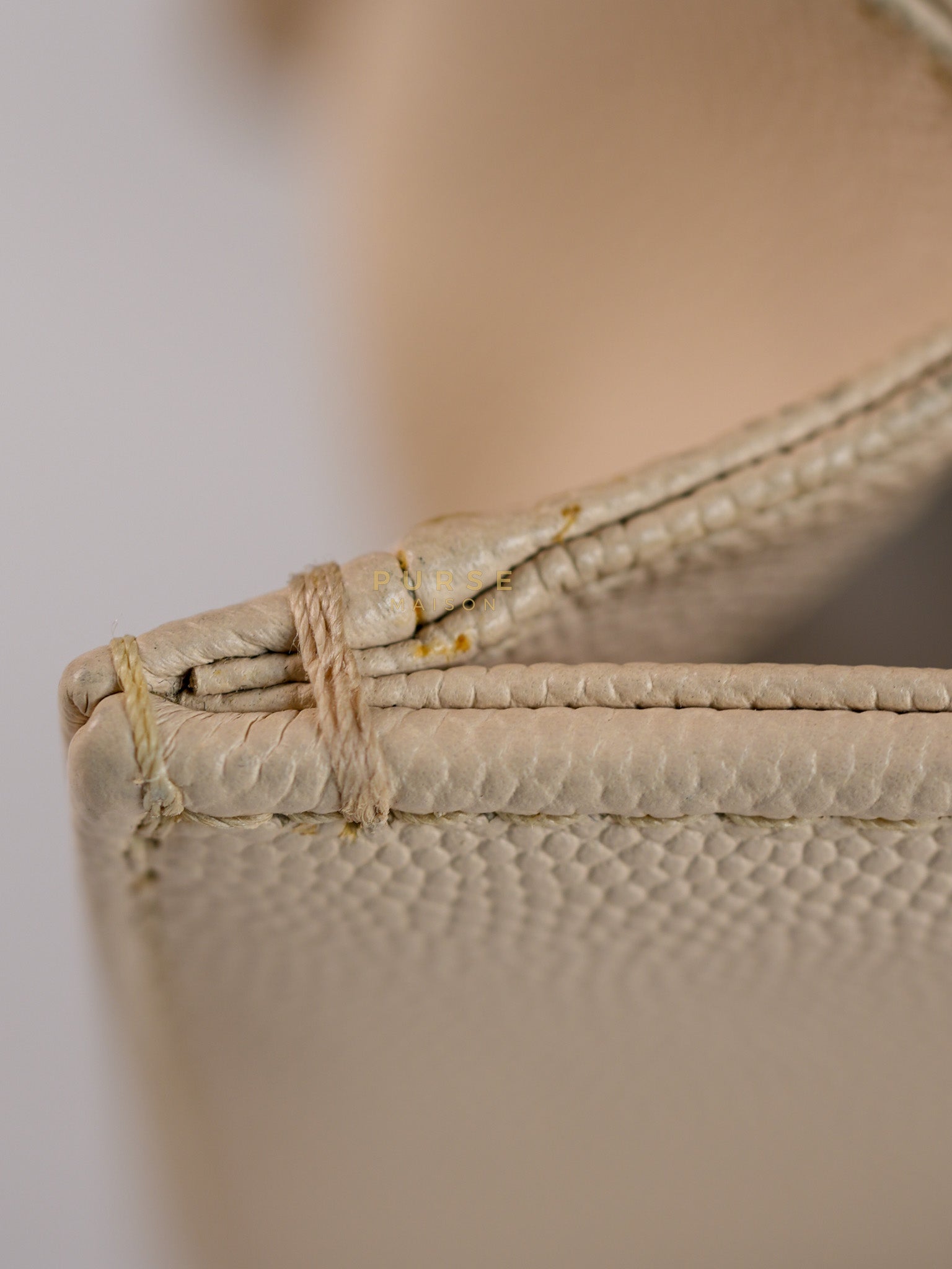 Boy Small in Cream Chevron Caviar Leather Aged Gold Hardware Series 25 | Purse Maison Luxury Bags Shop