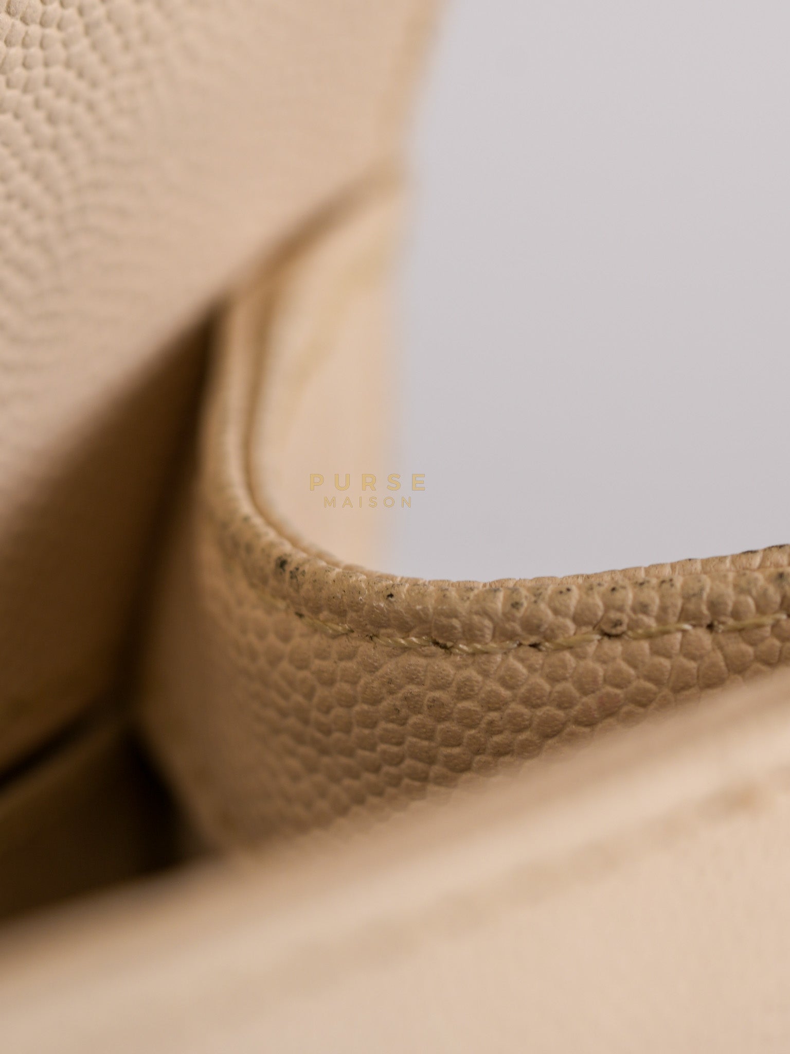 Boy Small in Cream Chevron Caviar Leather Aged Gold Hardware Series 25 | Purse Maison Luxury Bags Shop