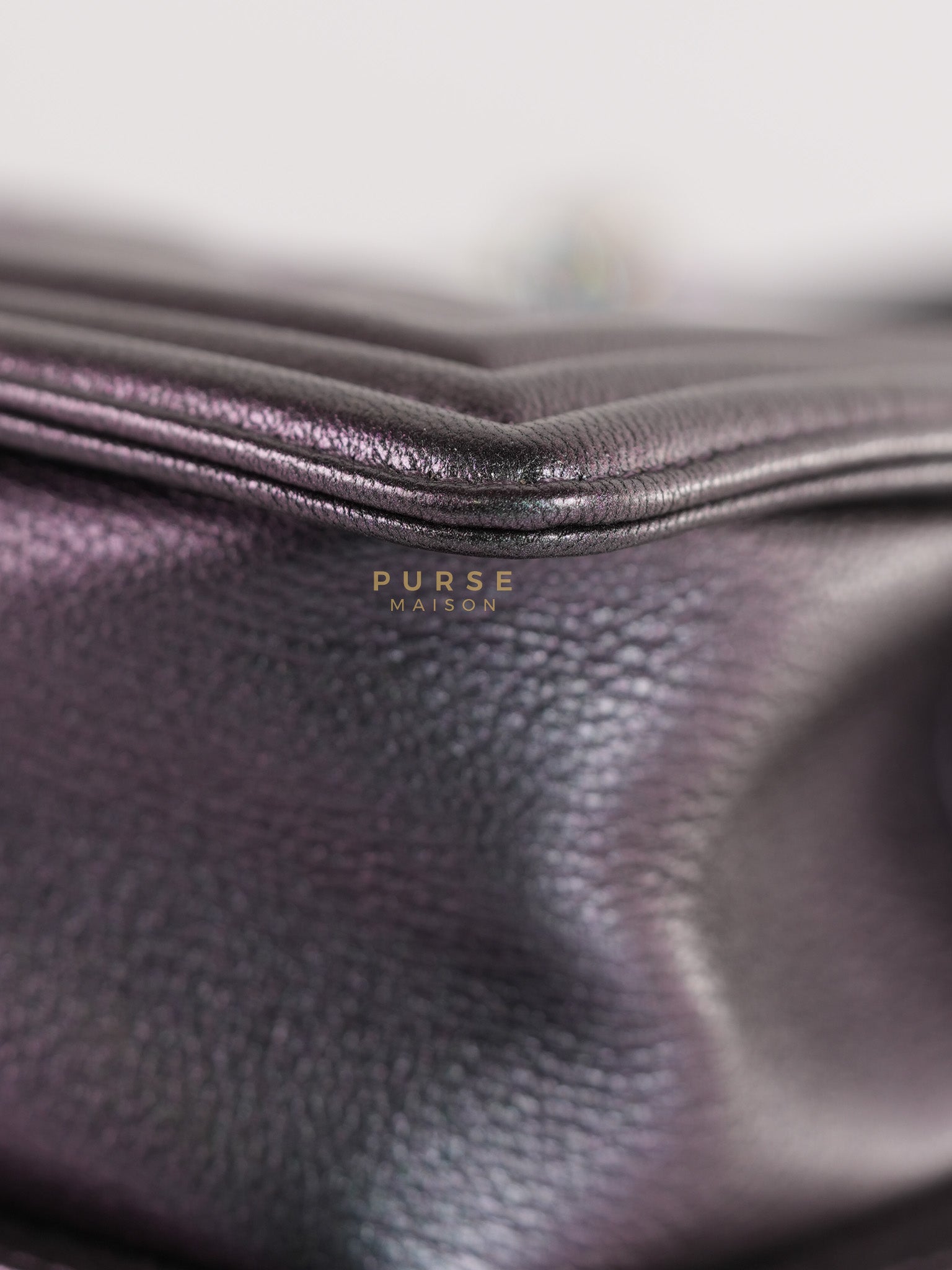 Boy Small in Iridescent Purple Quilted Calfskin Leather & Ruthenium Purple Hardware Series 21 | Purse Maison Luxury Bags Shop