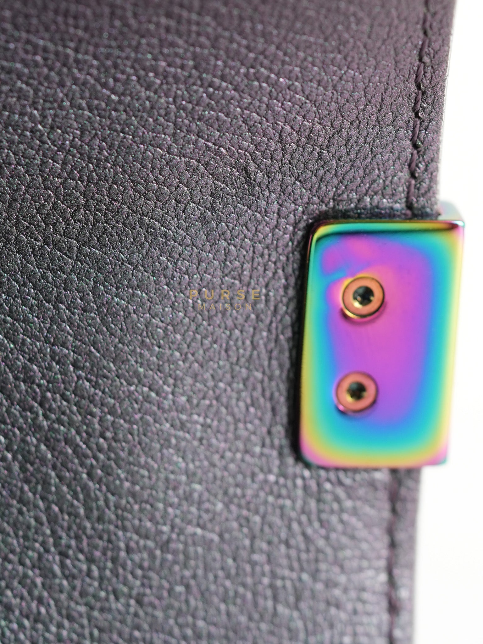 Boy Small in Iridescent Purple Quilted Calfskin Leather & Ruthenium Purple Hardware Series 21 | Purse Maison Luxury Bags Shop