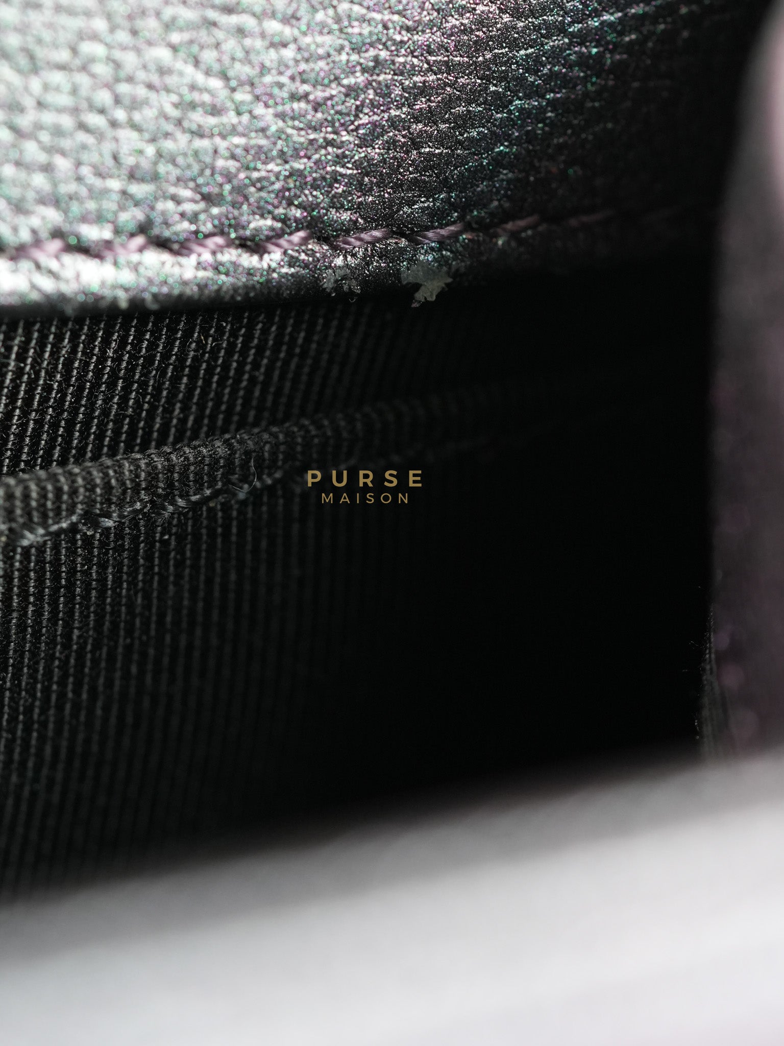 Boy Small in Iridescent Purple Quilted Calfskin Leather & Ruthenium Purple Hardware Series 21 | Purse Maison Luxury Bags Shop