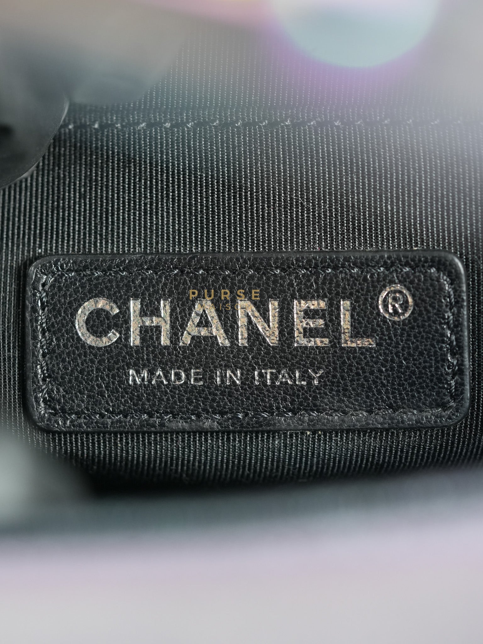 Boy Small in Iridescent Purple Quilted Calfskin Leather & Ruthenium Purple Hardware Series 21 | Purse Maison Luxury Bags Shop