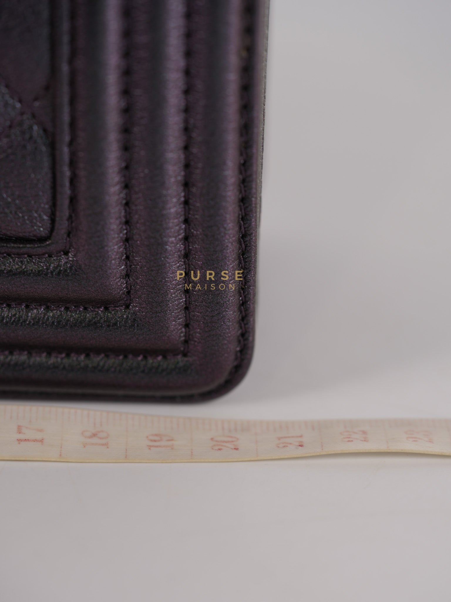 Boy Small in Iridescent Purple Quilted Calfskin Leather & Ruthenium Purple Hardware Series 21 | Purse Maison Luxury Bags Shop