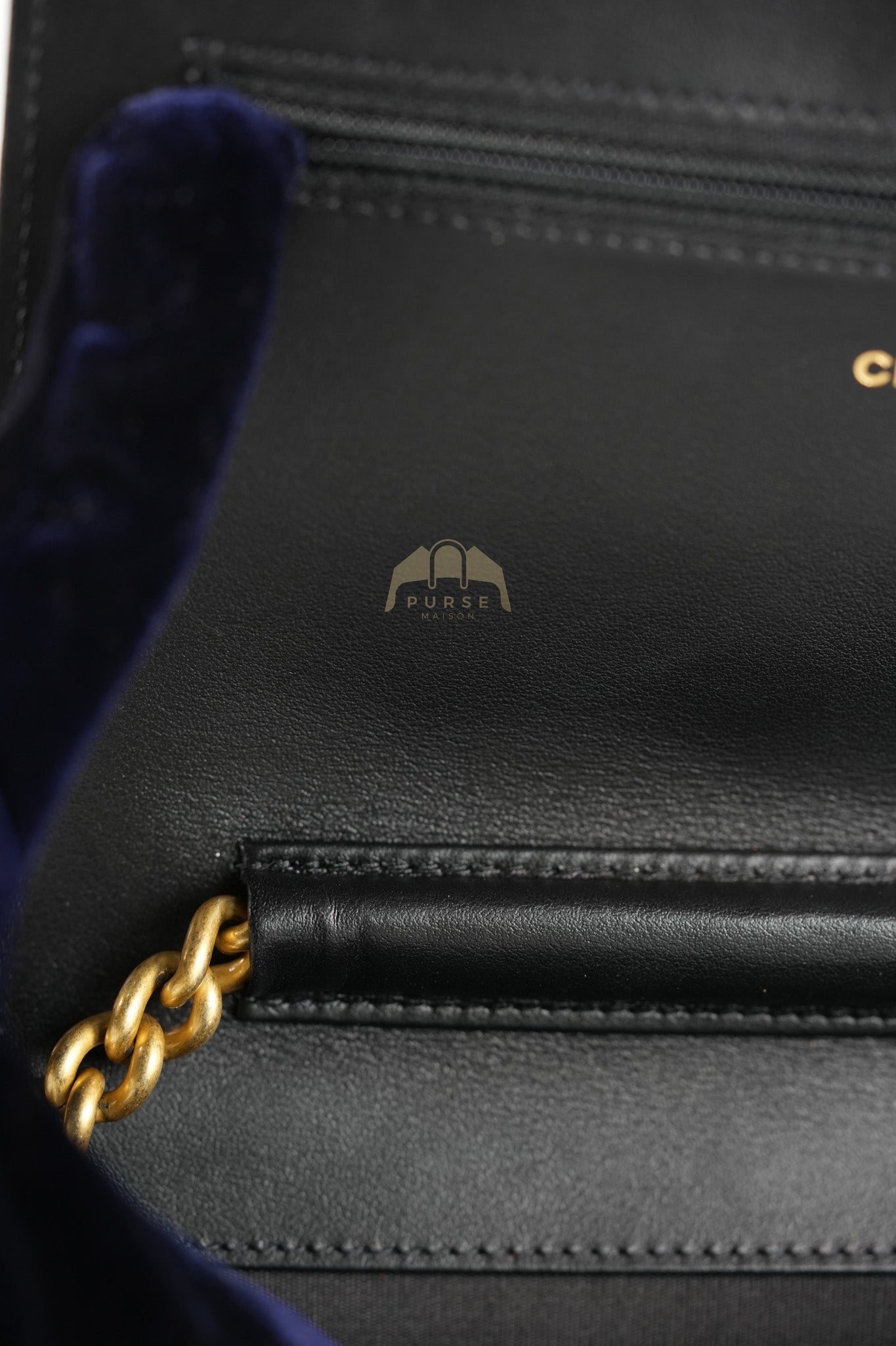 Boy Wallet on Chain in Black Quilted Caviar Leather & Gold Hardware Series 30 | Purse Maison Luxury Bags Shop