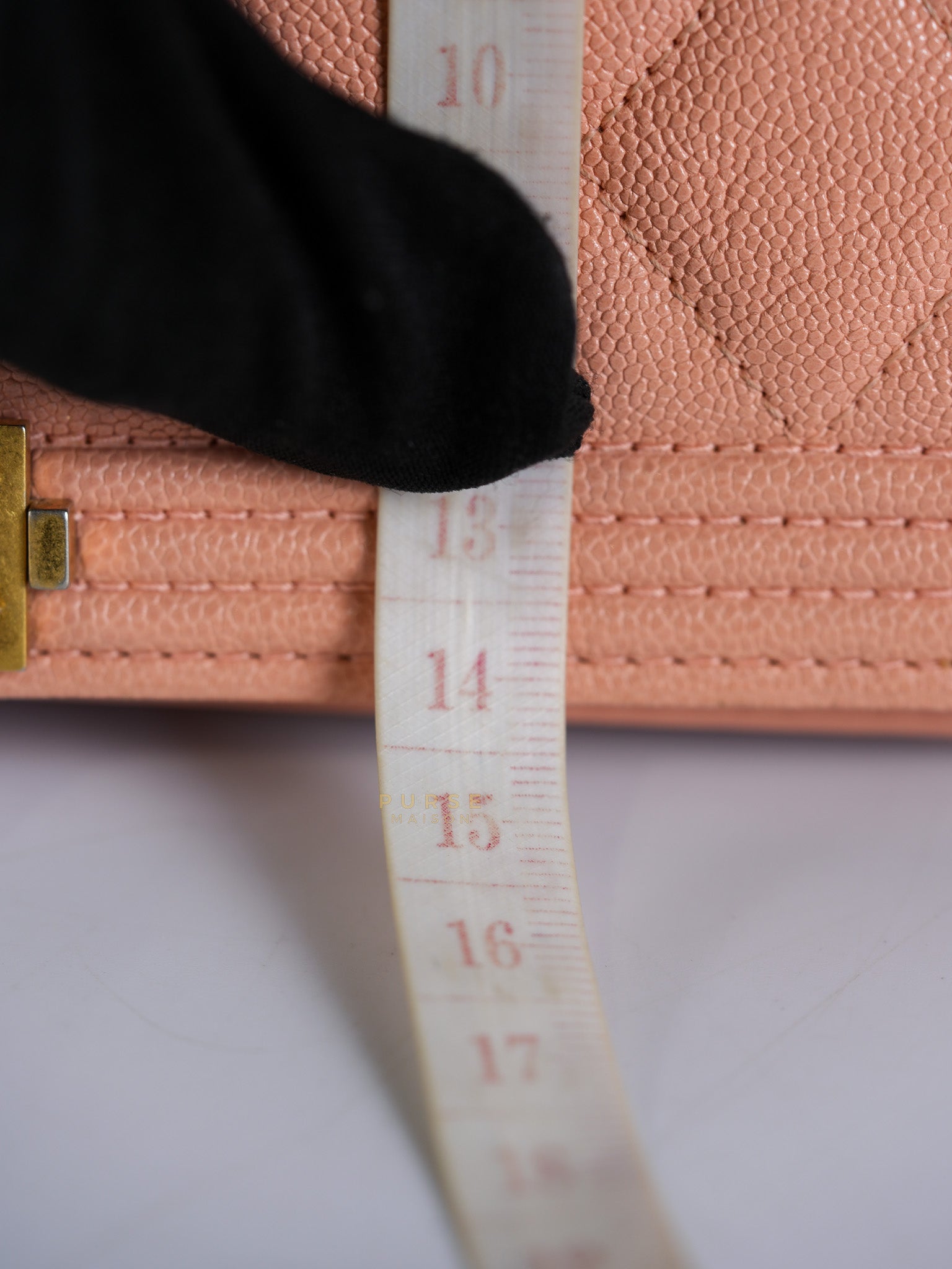 Boy Wallet On Chain in Light Pink Caviar Leather & Aged Gold Hardware (Series 27) | Purse Maison Luxury Bags Shop