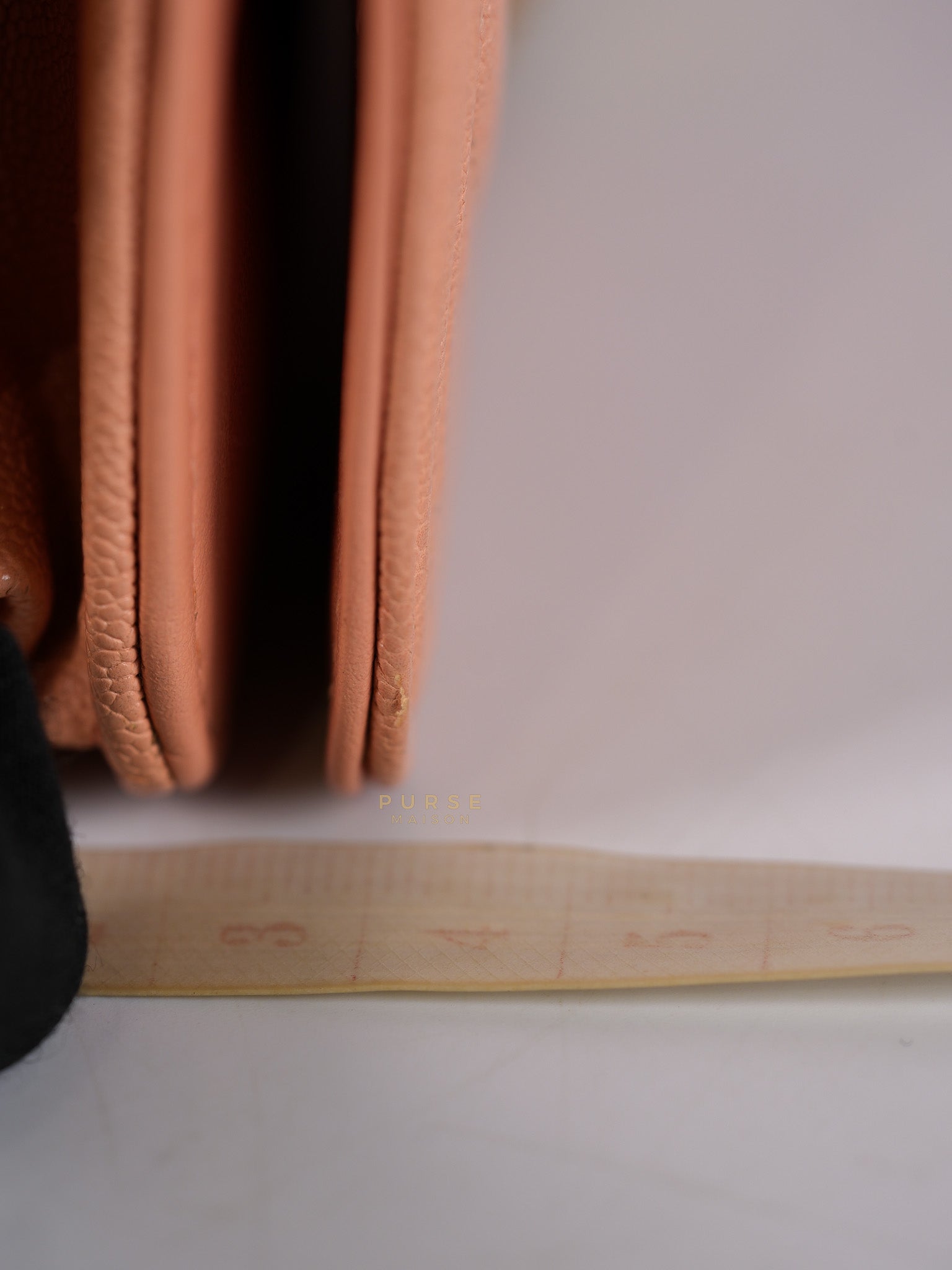 Boy Wallet On Chain in Light Pink Caviar Leather & Aged Gold Hardware (Series 27) | Purse Maison Luxury Bags Shop