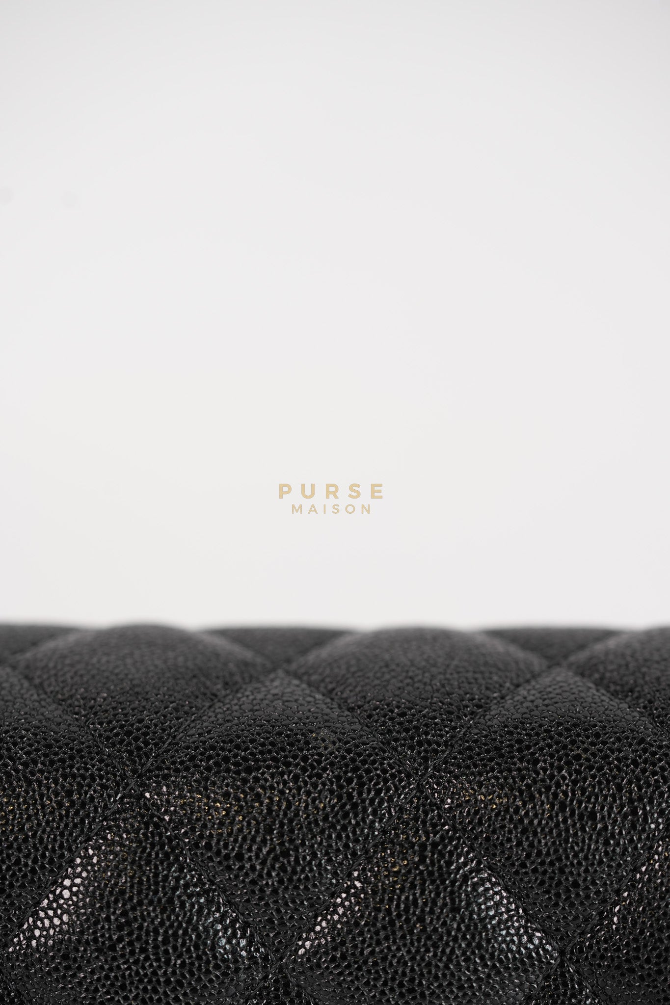 Boy Wallet on Chain (WOC) in Black Caviar Leather & Light Gold Hardware Series 28 | Purse Maison Luxury Bags Shop