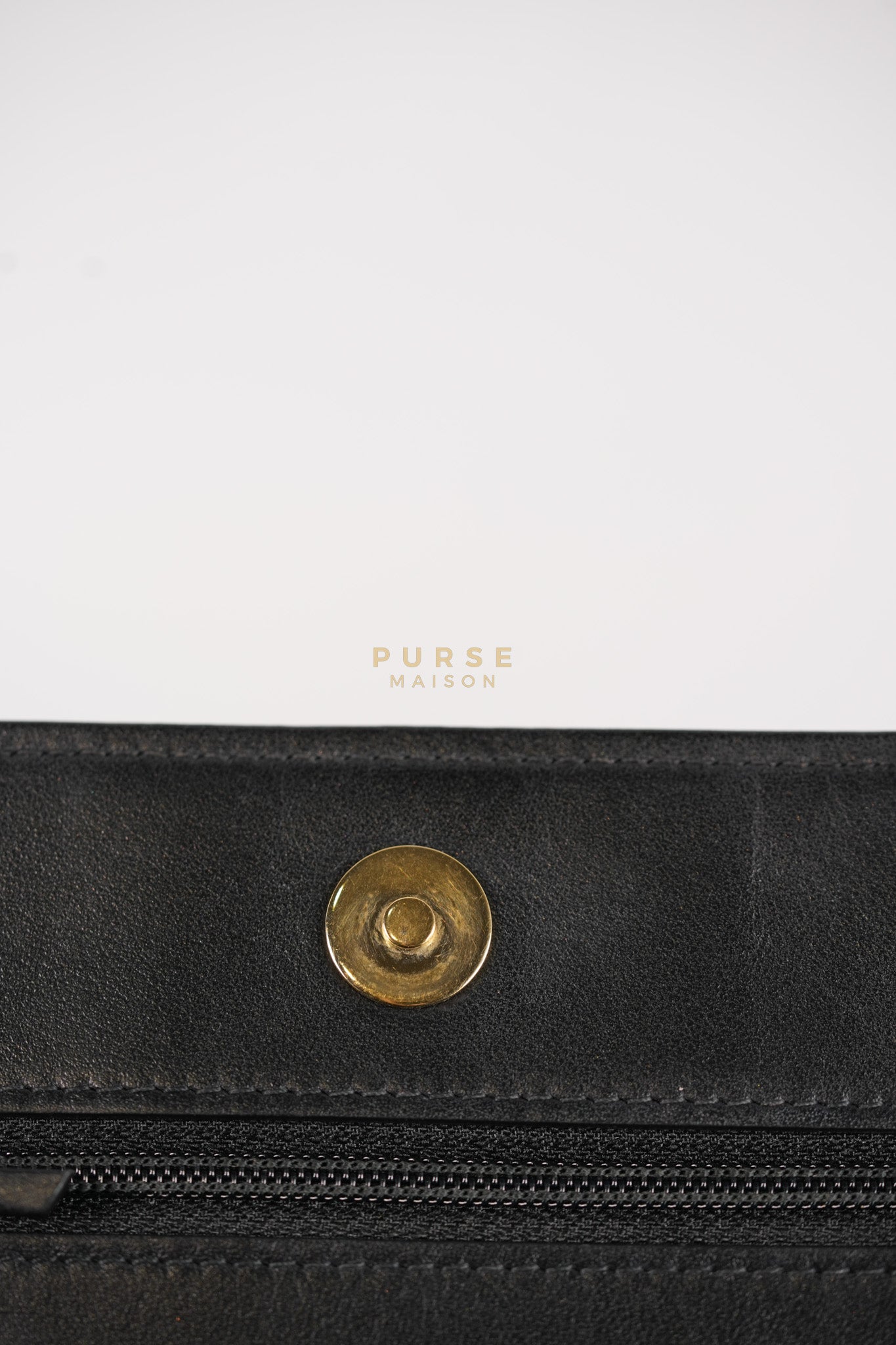 Boy Wallet on Chain (WOC) in Black Caviar Leather & Light Gold Hardware Series 28 | Purse Maison Luxury Bags Shop