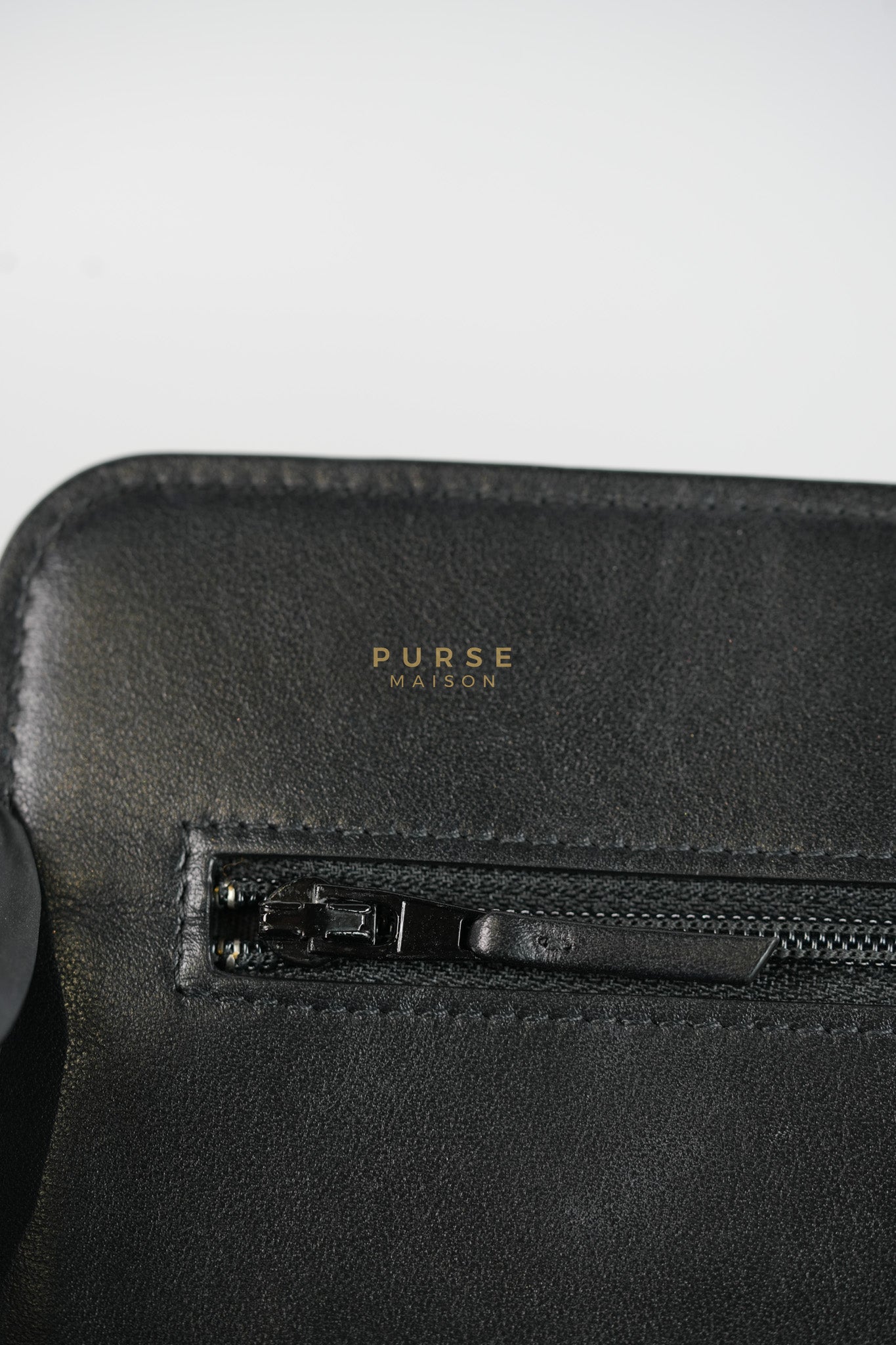 Boy Wallet on Chain (WOC) in Black Caviar Leather & Light Gold Hardware Series 28 | Purse Maison Luxury Bags Shop