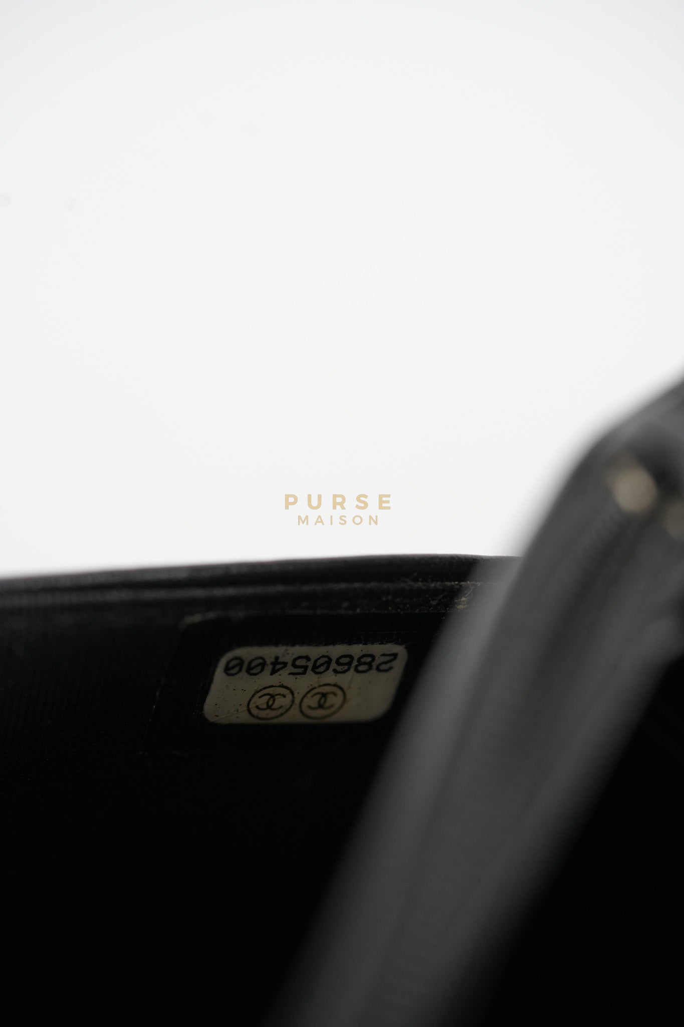 Boy Wallet on Chain (WOC) in Black Caviar Leather & Light Gold Hardware Series 28 | Purse Maison Luxury Bags Shop