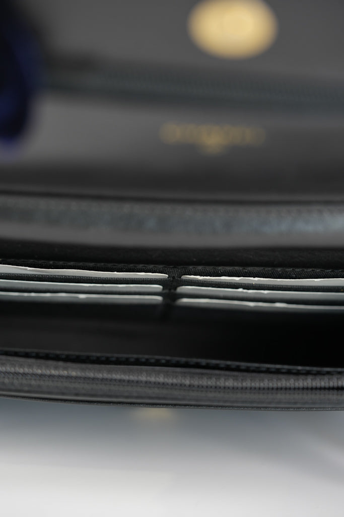 Boy Wallet On Chain (WOC) in Black Quilted Caviar Leather and Aged Gold Hardware Series 29 | Purse Maison Luxury Bags Shop